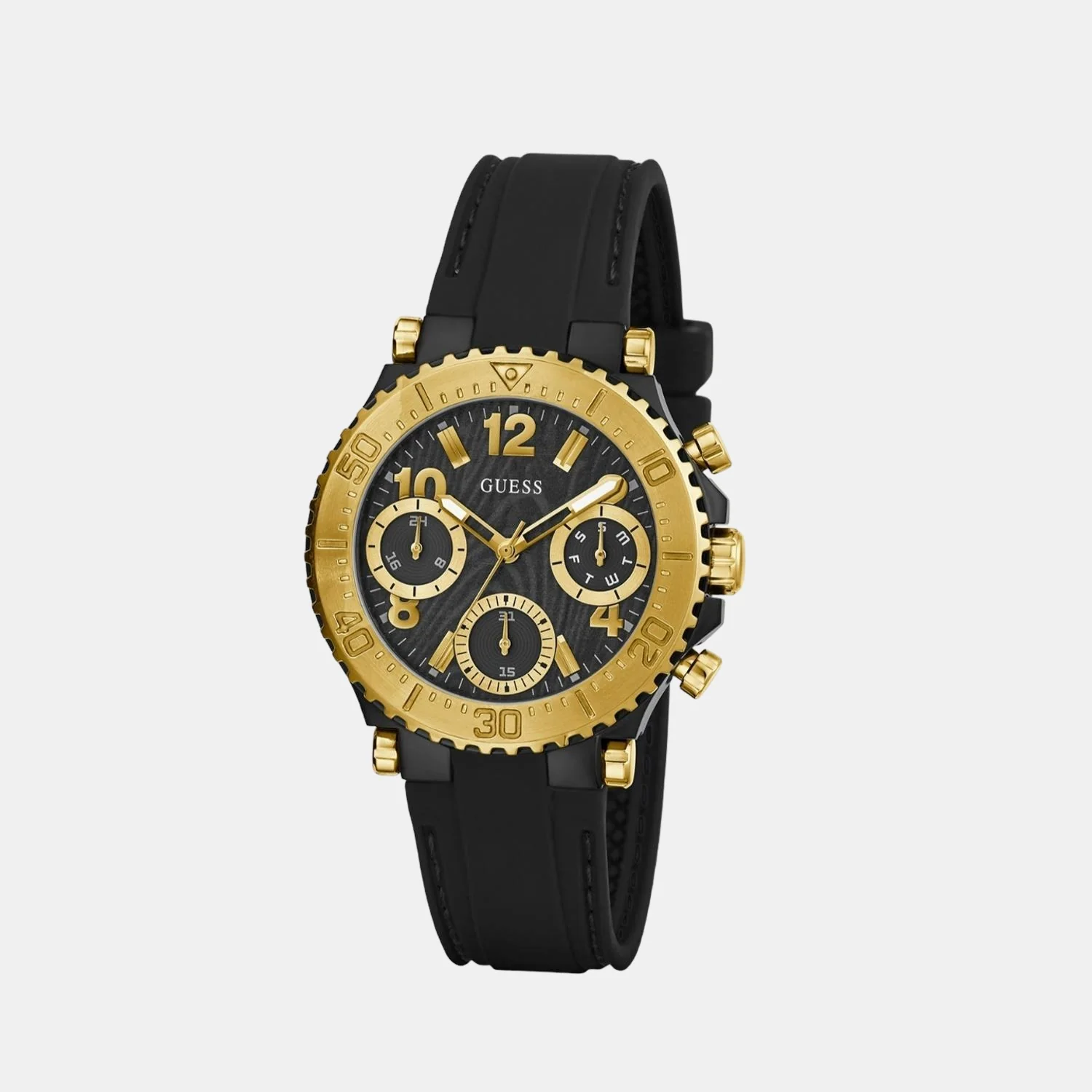 Women Quartz Black Dial Chronograph Silicone Watch GW0466L1 - Image 4