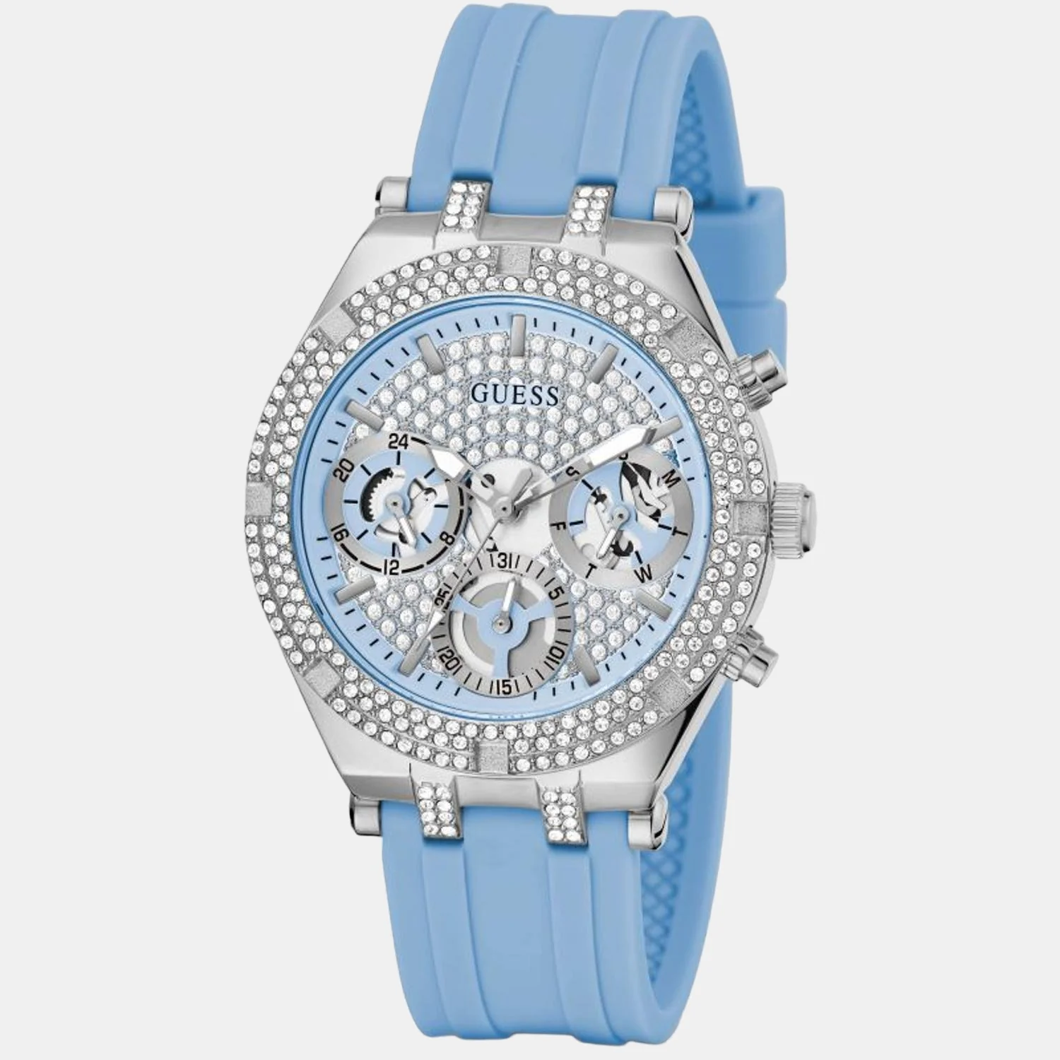 Women Quartz Blue Dial Chronograph Silicone Watch GW0407L1 - Image 5