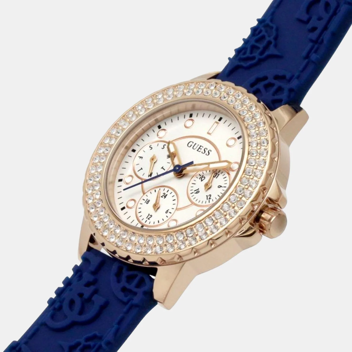Women Quartz Blue Dial Chronograph Silicone Watch GW0411L2 - Image 6