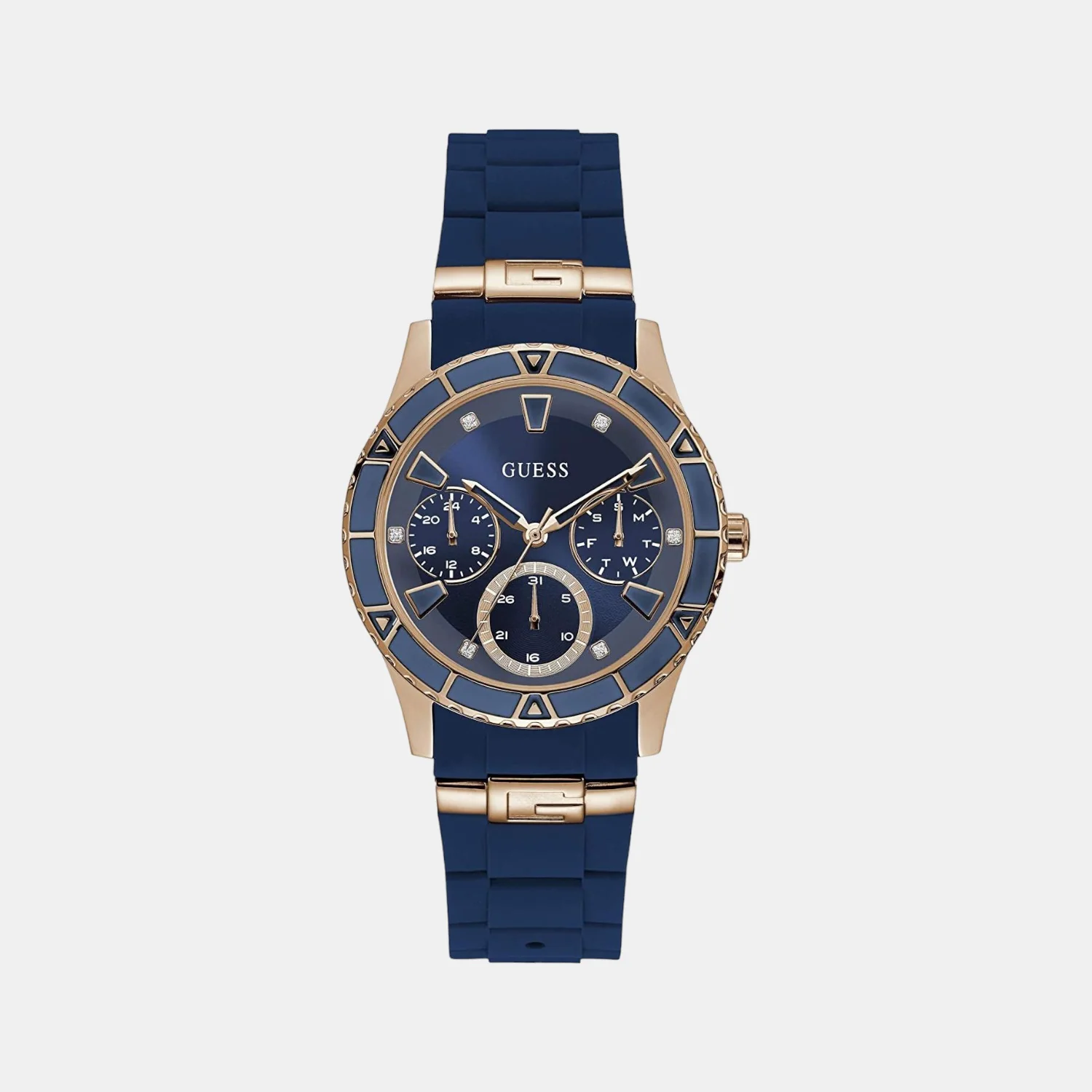 Women Quartz Blue Dial Chronograph Silicone Watch W1157L3