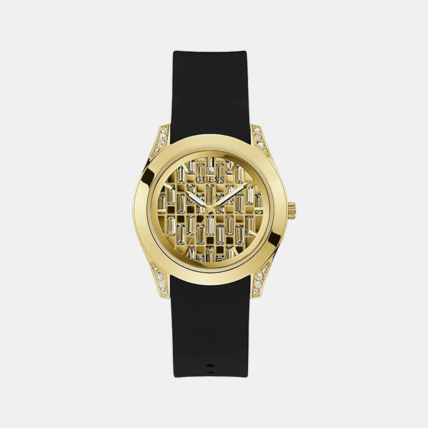 Women Quartz Gold Dial Analog Silicone Watch GW0109L1