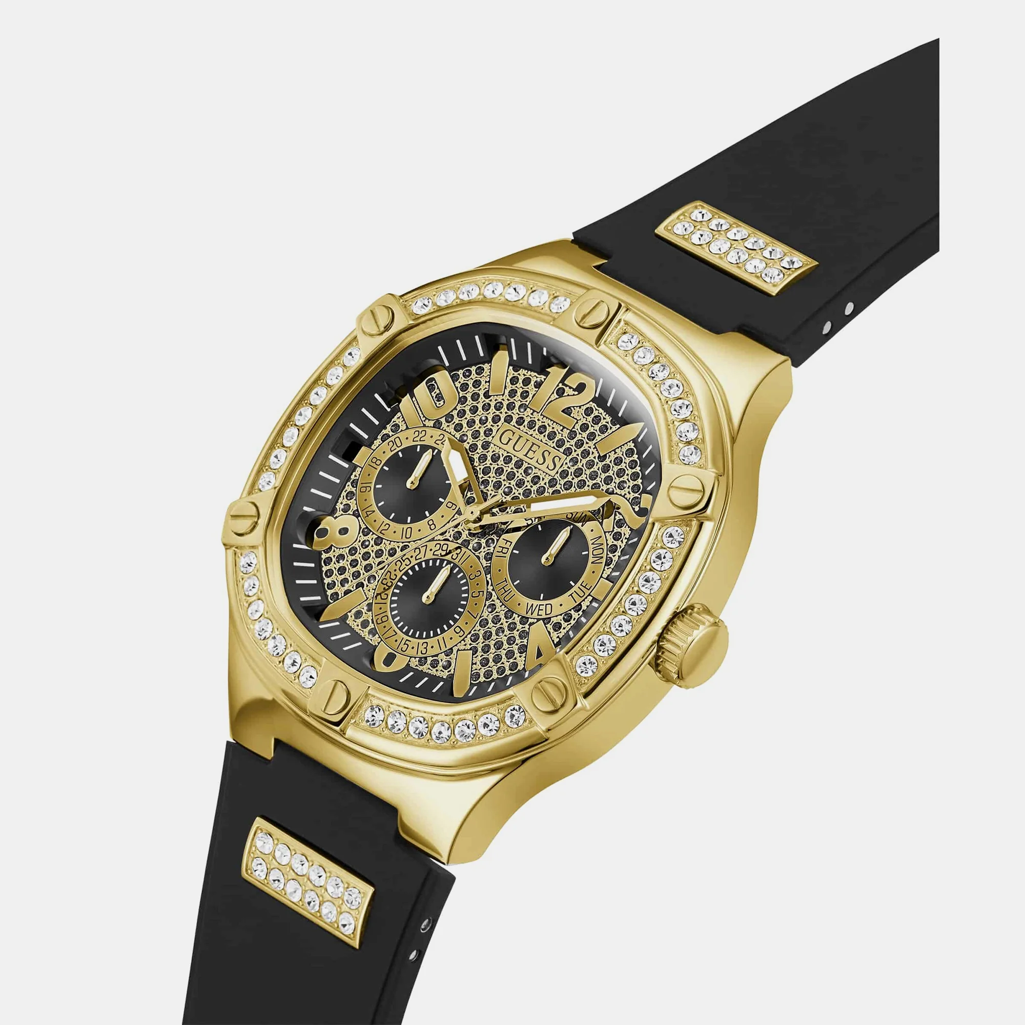 Women Quartz Gold Dial Analog Silicone Watch GW0641G2 - Image 4