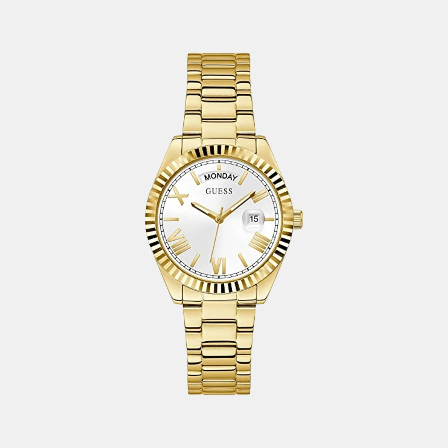 Women Quartz Gold Dial Analog Stainless Steel Watch GW0308L2