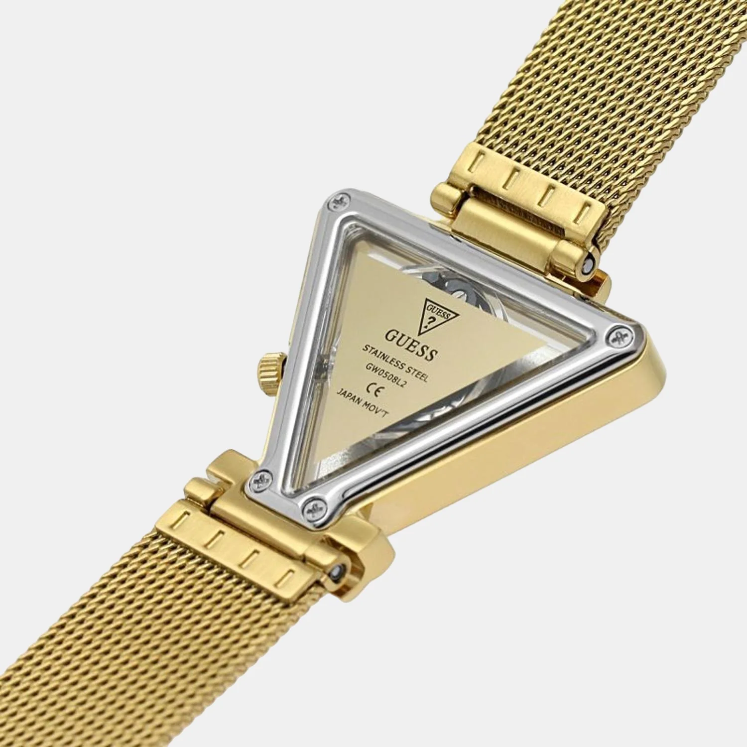 Women Quartz Champagne Dial Analog Mesh Watch GW0508L2 - Image 4