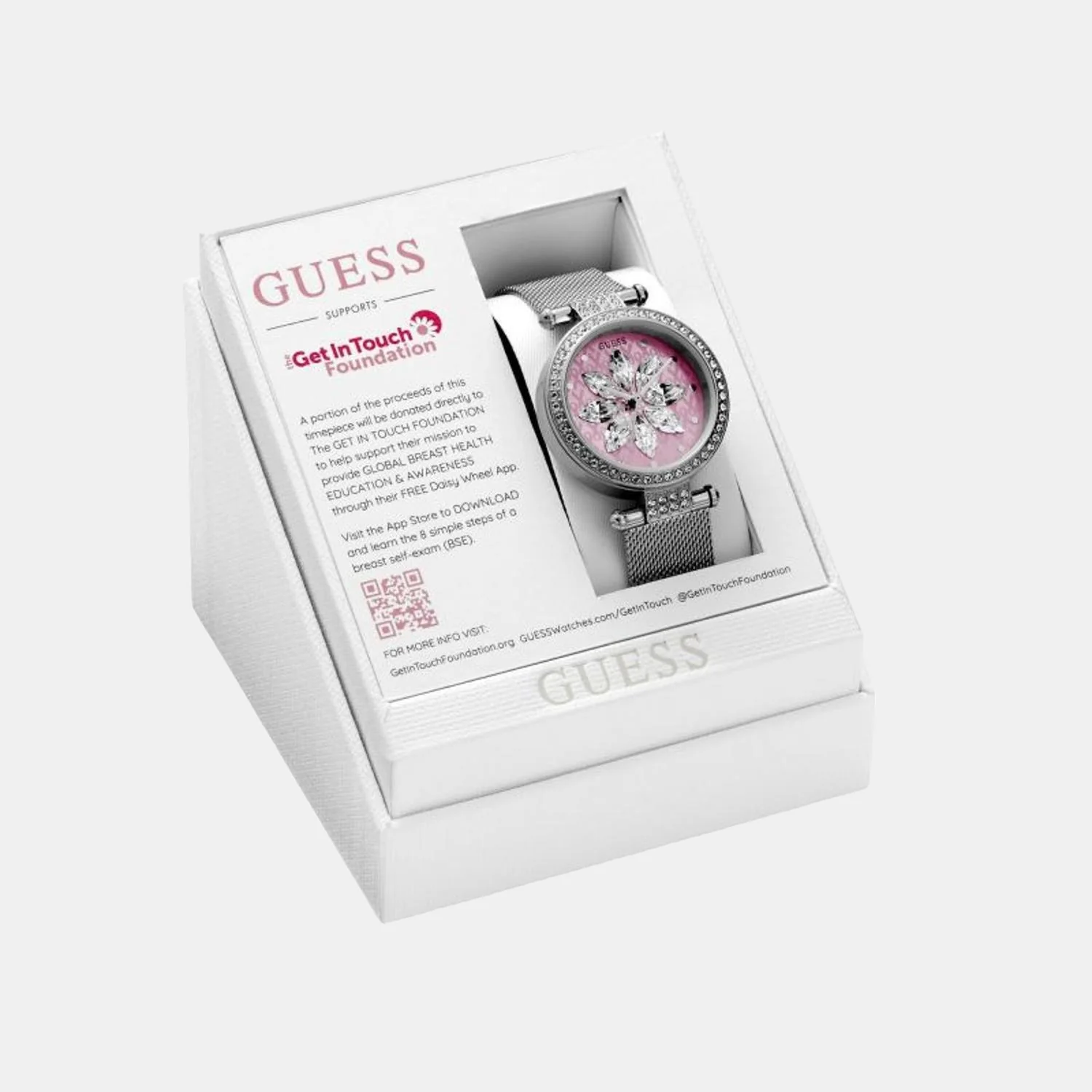 Women Quartz Pink Dial Analog Stainless Steel Watch GW0032L3 - Image 5