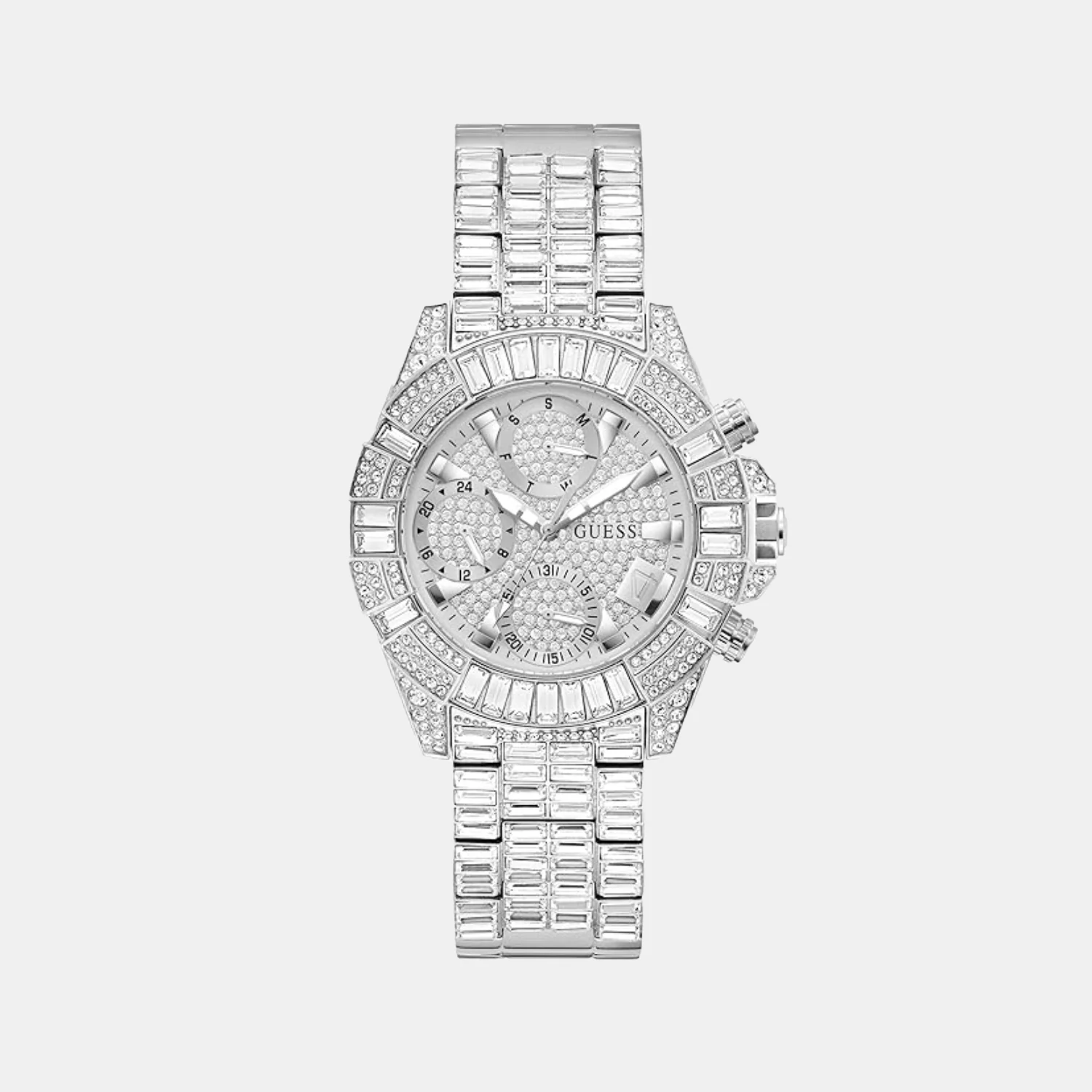 Women Quartz Silver Dial Chronograph Stainless Steel Watch GW0812L1