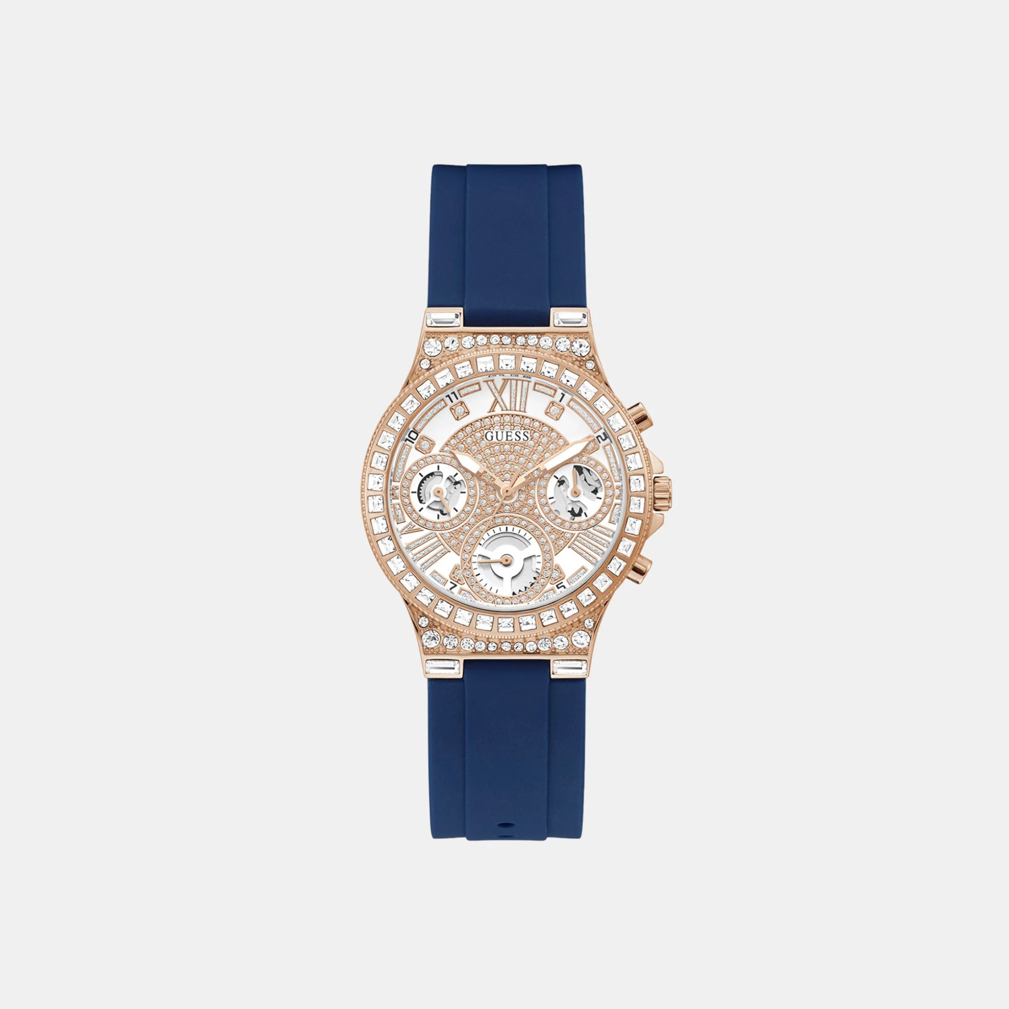 Women Quartz Two Tone Dial Chronograph Silicone Watch GW0257L3