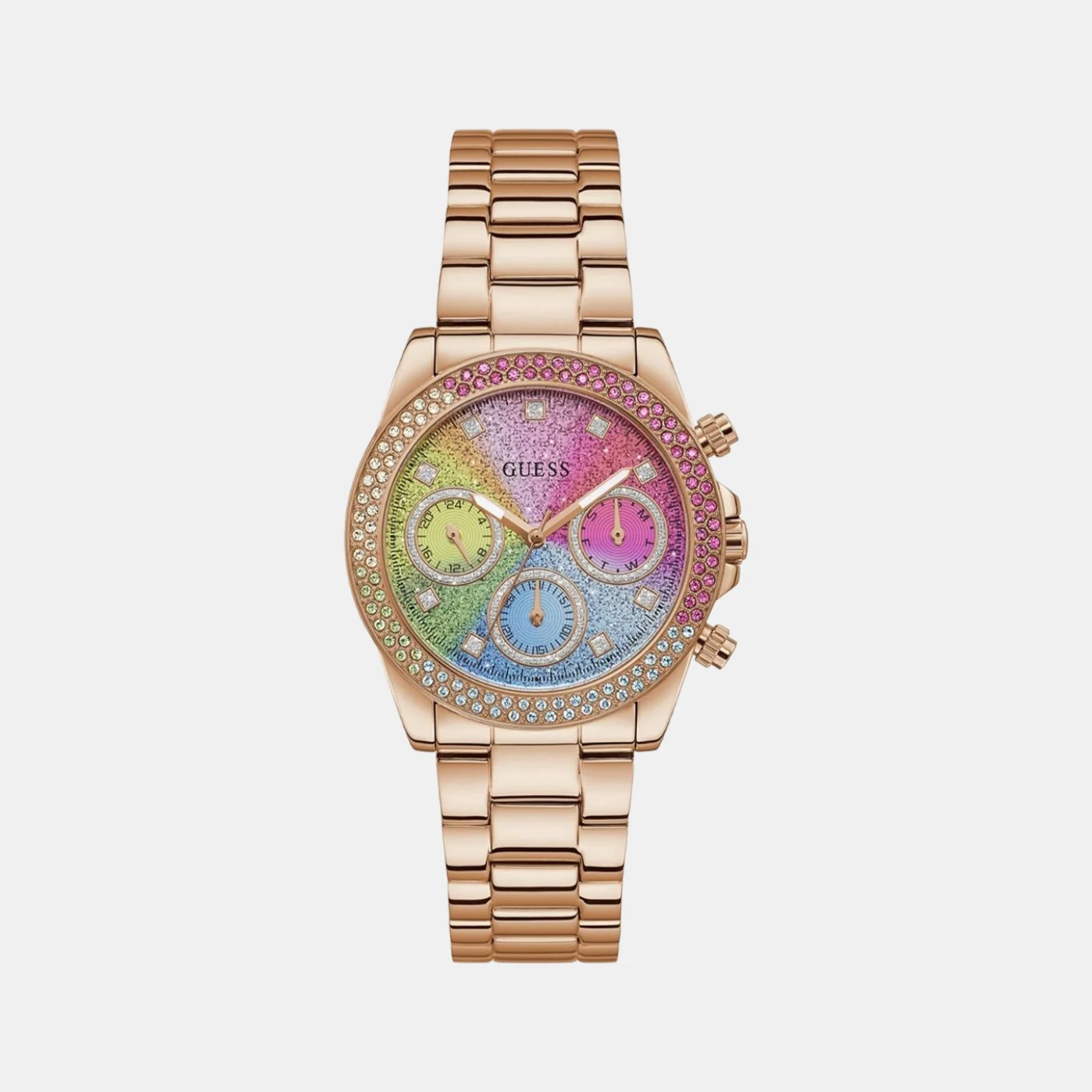 Women Quartz Two Tone Dial Chronograph Stainless Steel Watch GW0483L3