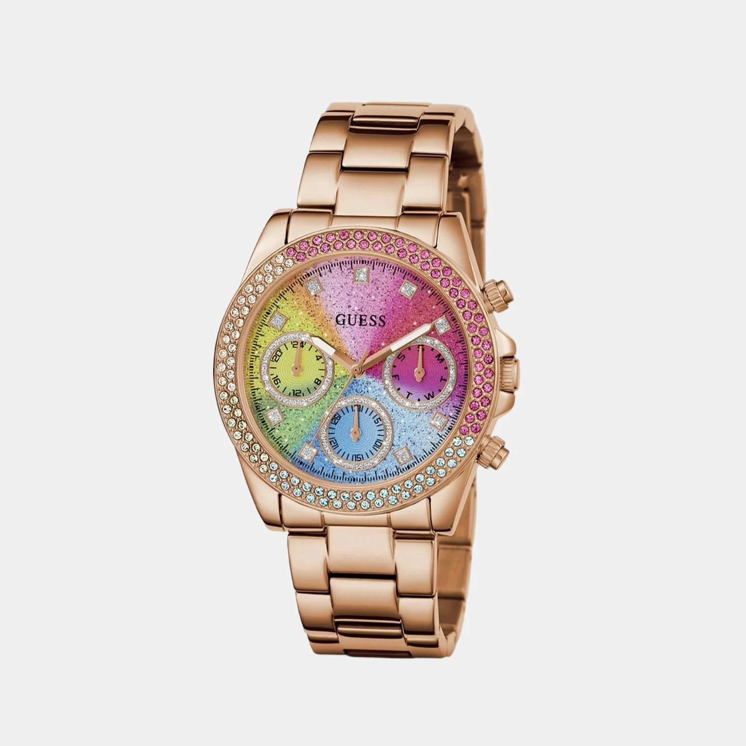 Women Quartz Two Tone Dial Chronograph Stainless Steel Watch GW0483L3 - Image 2