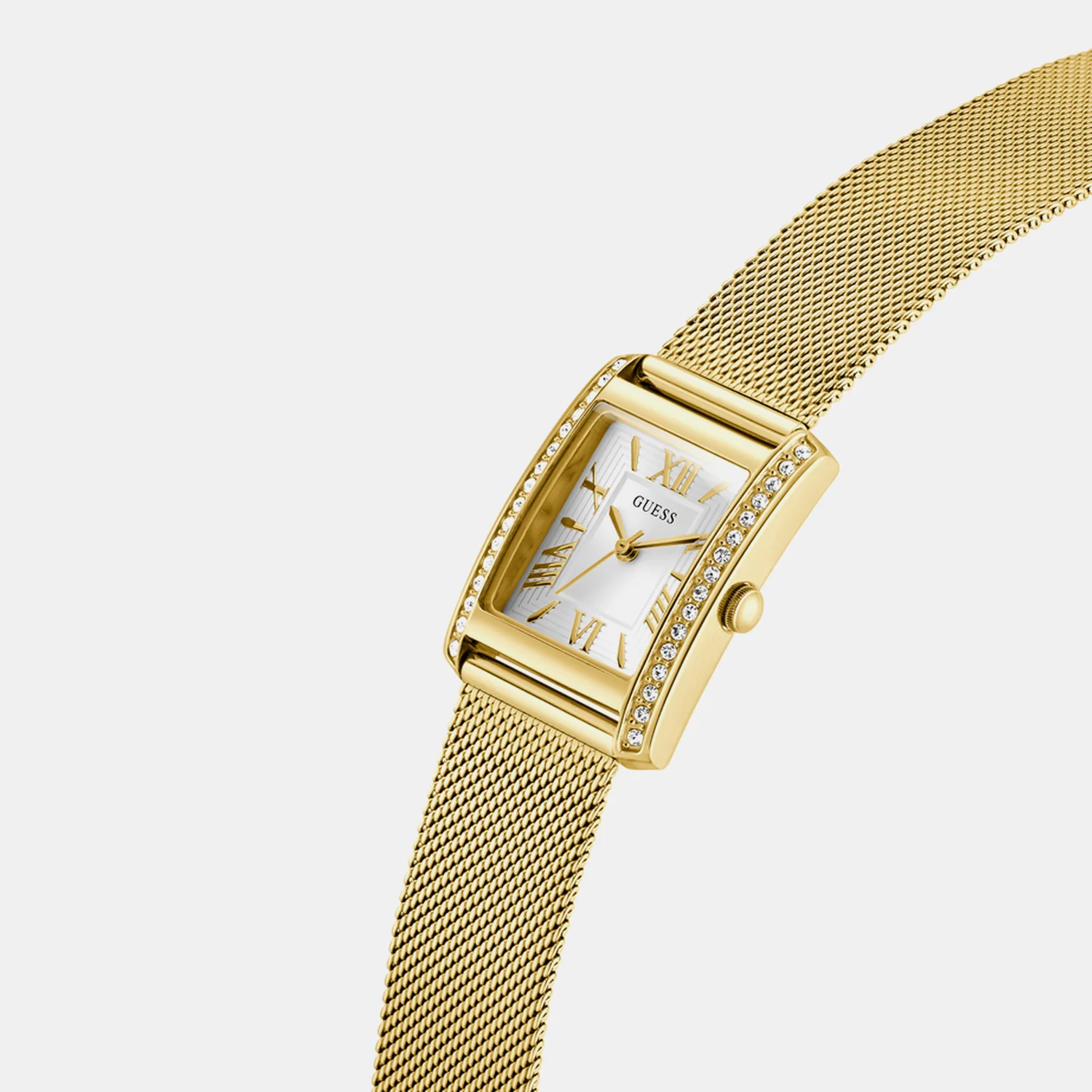 Women Quartz White Dial Analog Mesh Watch GW0997L2 - Image 2