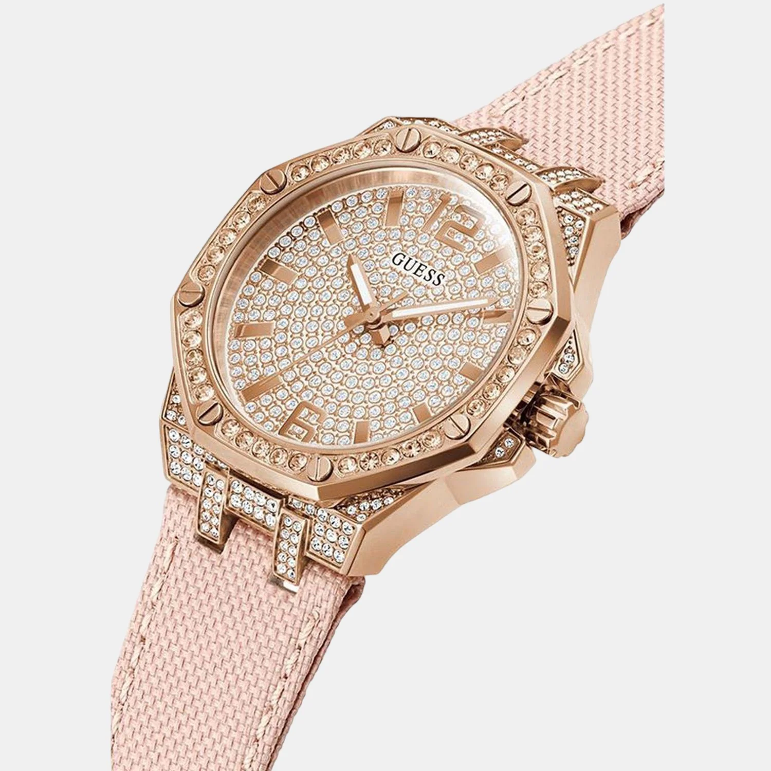 Women Quartz White Dial Analog Nylon Watch GW0408L3 - Image 2