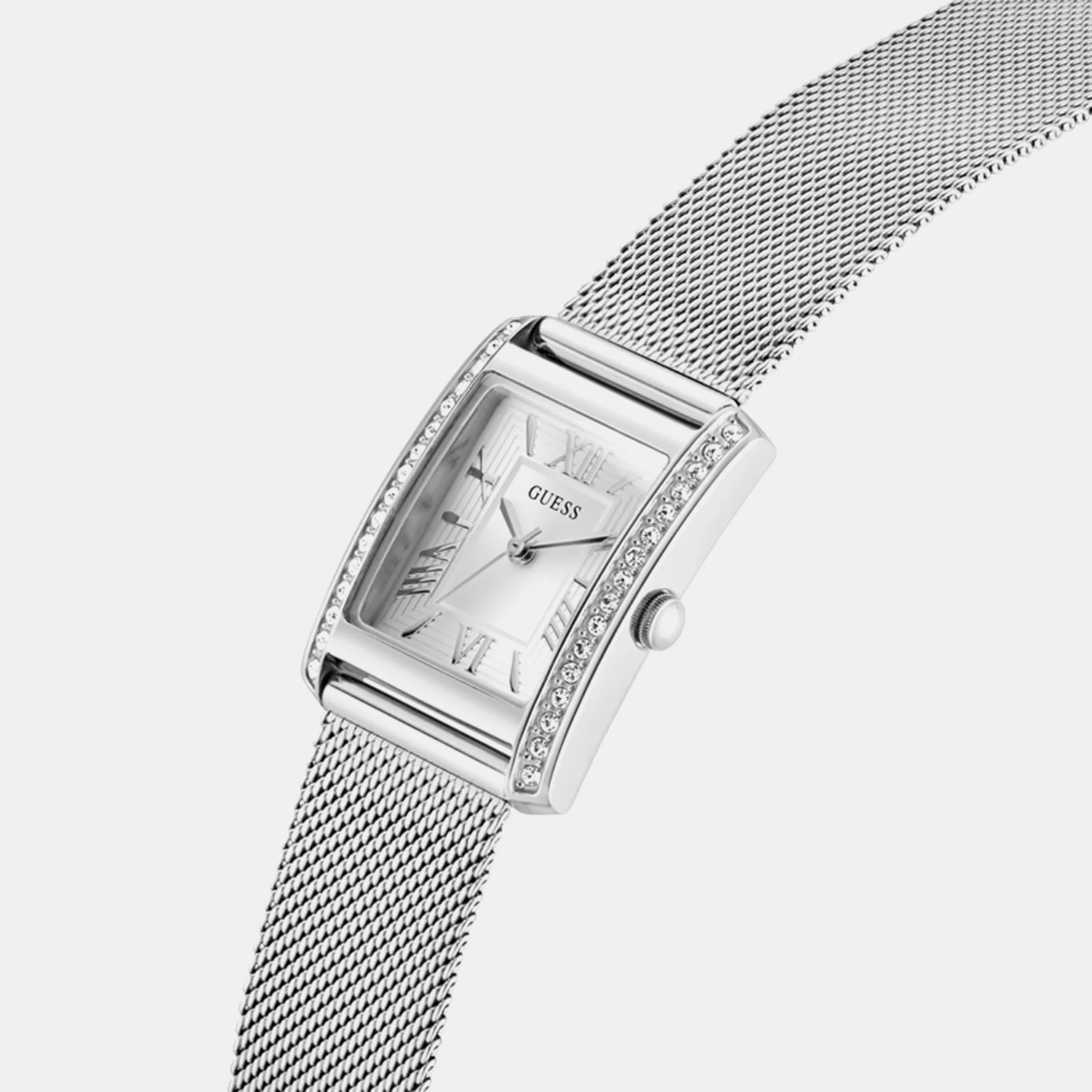Women Quartz White Dial Analog Mesh Watch GW0997L1 - Image 4
