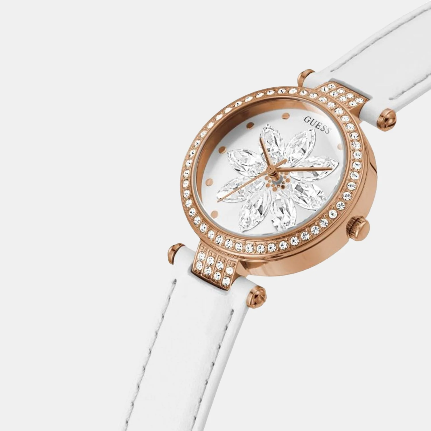 Women Quartz White Dial Chronograph Leather Watch GW0382L3 - Image 4