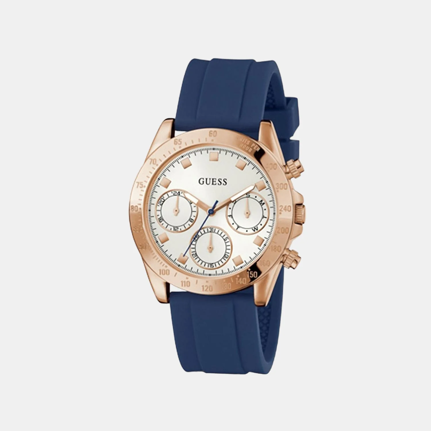 Women Quartz White Dial Chronograph Silicone Watch GW0315L2 - Image 4