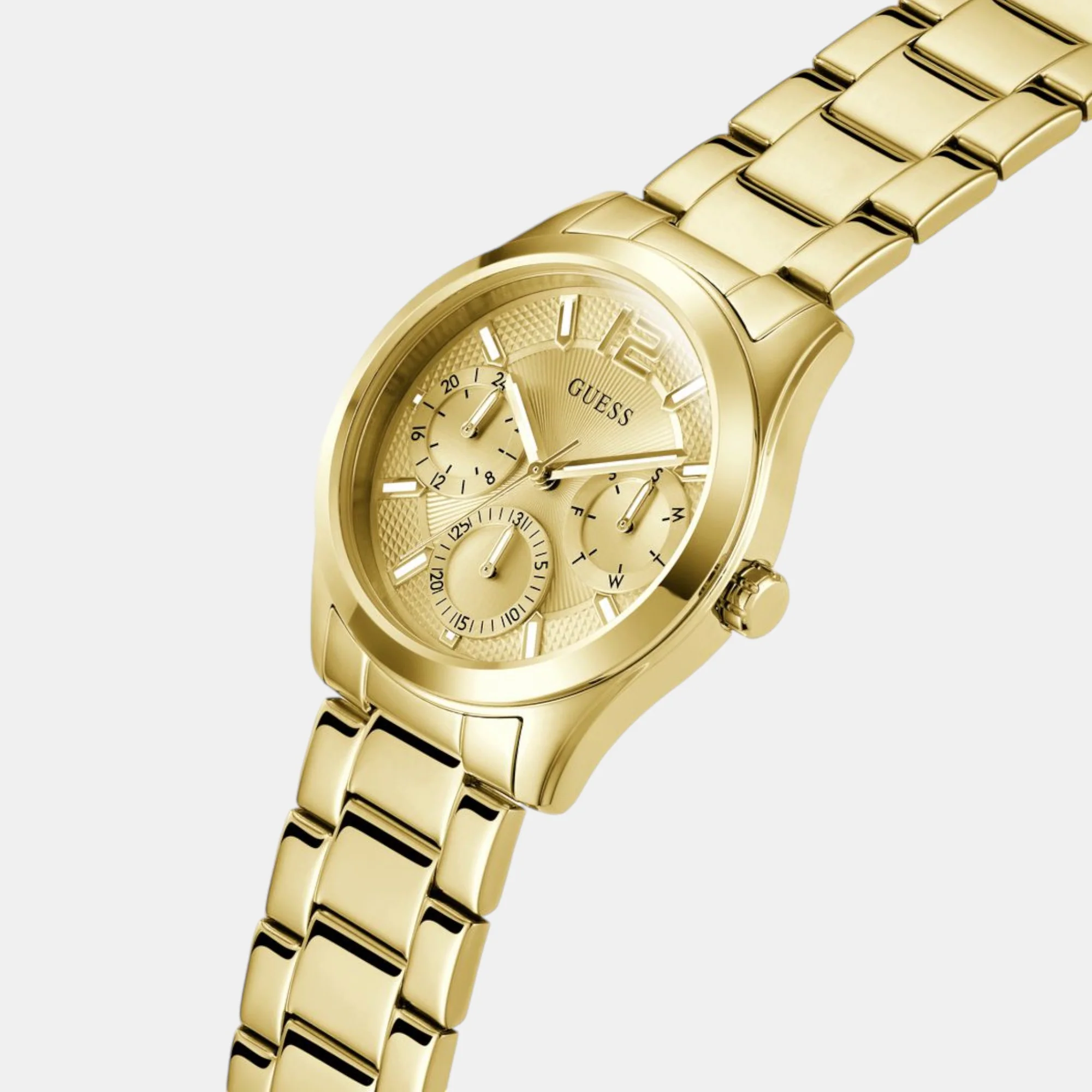 Zoe Women Quartz Champagne Dial Multi-Function Stainless Steel Watch GW0760L2 - Image 4