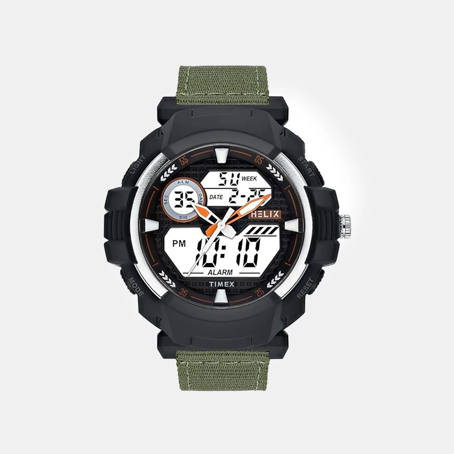 Men Quartz Black Dial Analog-Digital Nylon Watch TWESK6501T