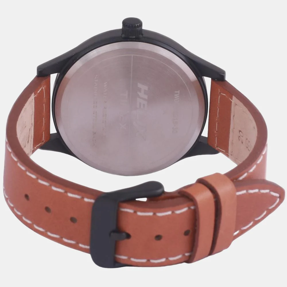 Men Quartz Black Dial Analog Leather Watch TW003HG15 - Image 3