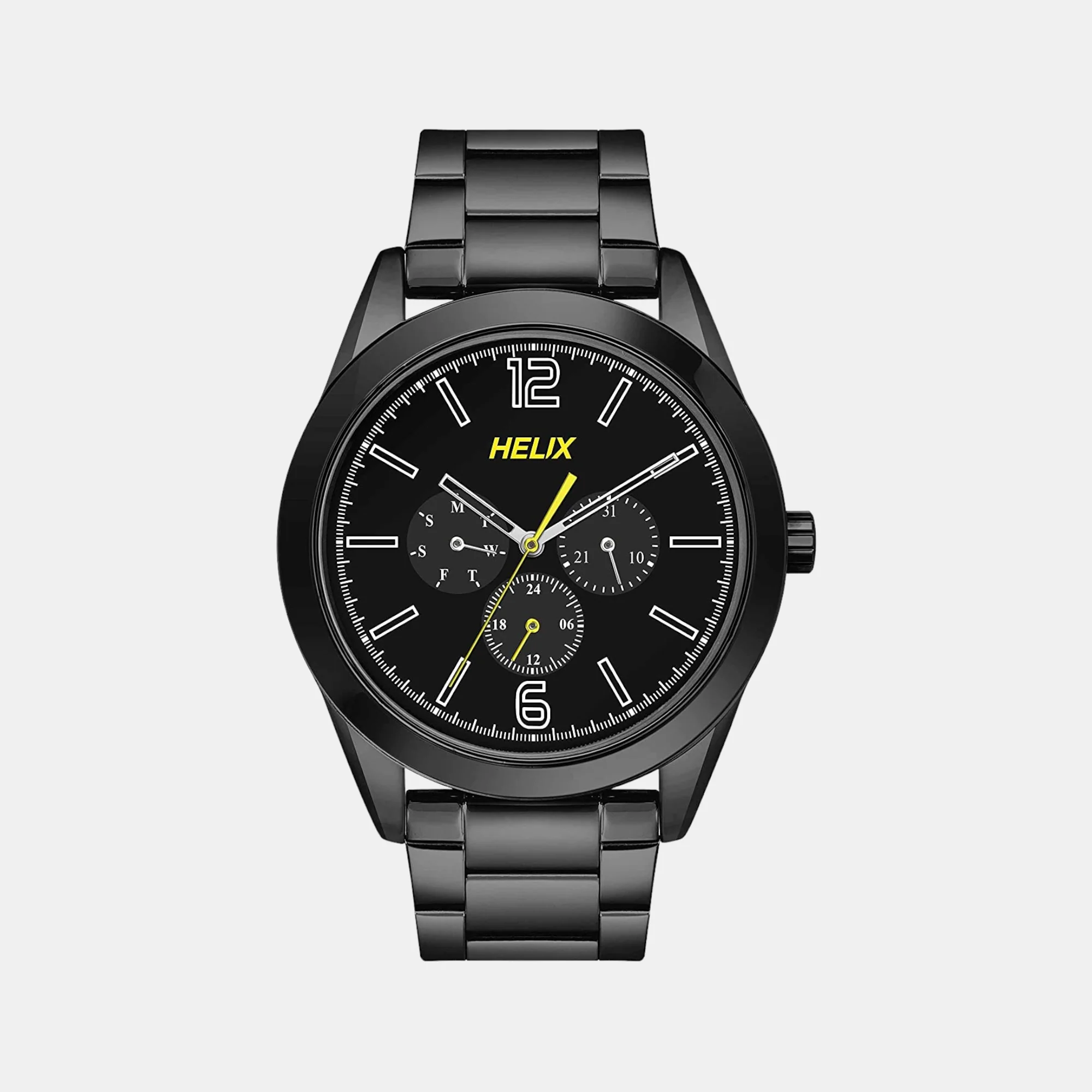 Men Quartz Black Dial Chronograph Stainless Steel Watch TW031HG22