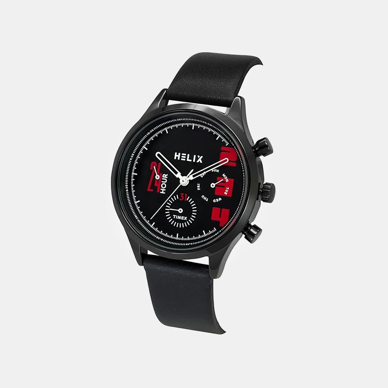 Men Quartz Black Dial Multi-Function Leather Watch TW003HG28 - Image 2