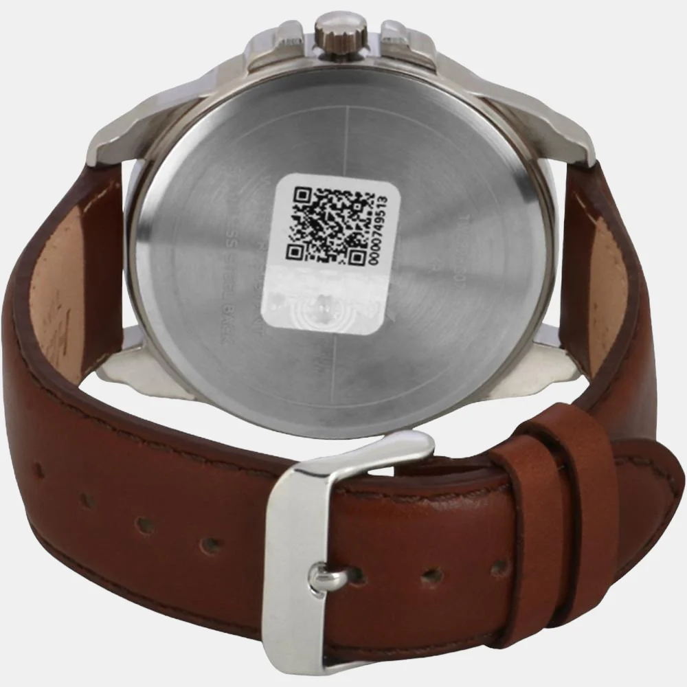 Men Quartz Brown Dial Analog Leather Watch TW032HG07 - Image 4