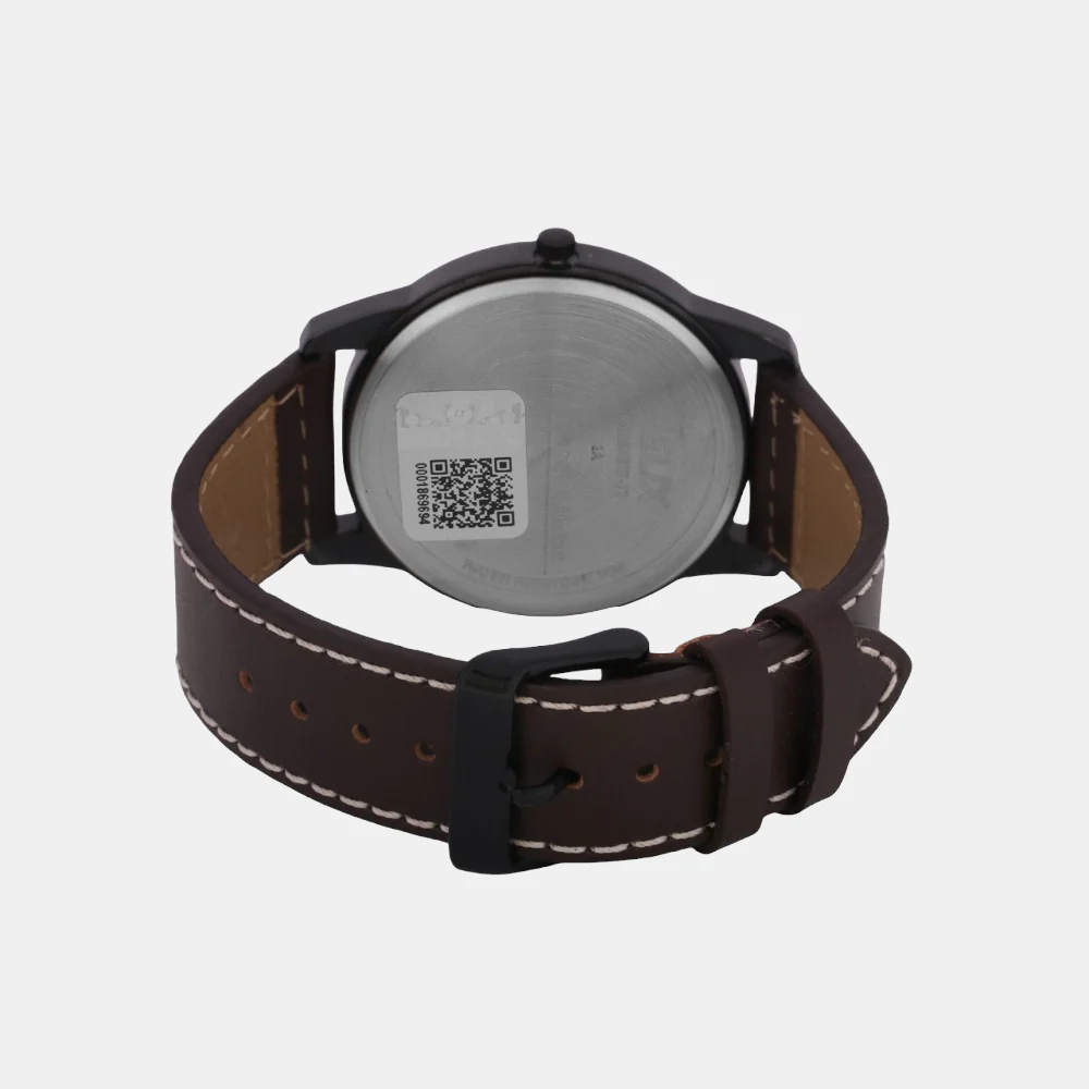 Men Quartz Green Dial Analog Leather Watch TW028HG07 - Image 3