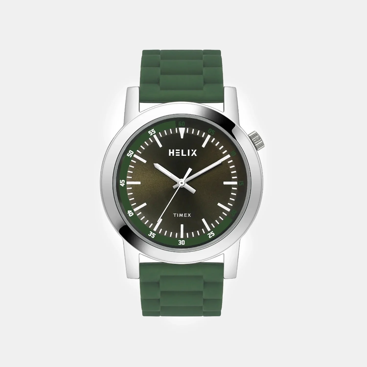Men Quartz Olive Green Dial Analog Silicone Watch TW058HG01