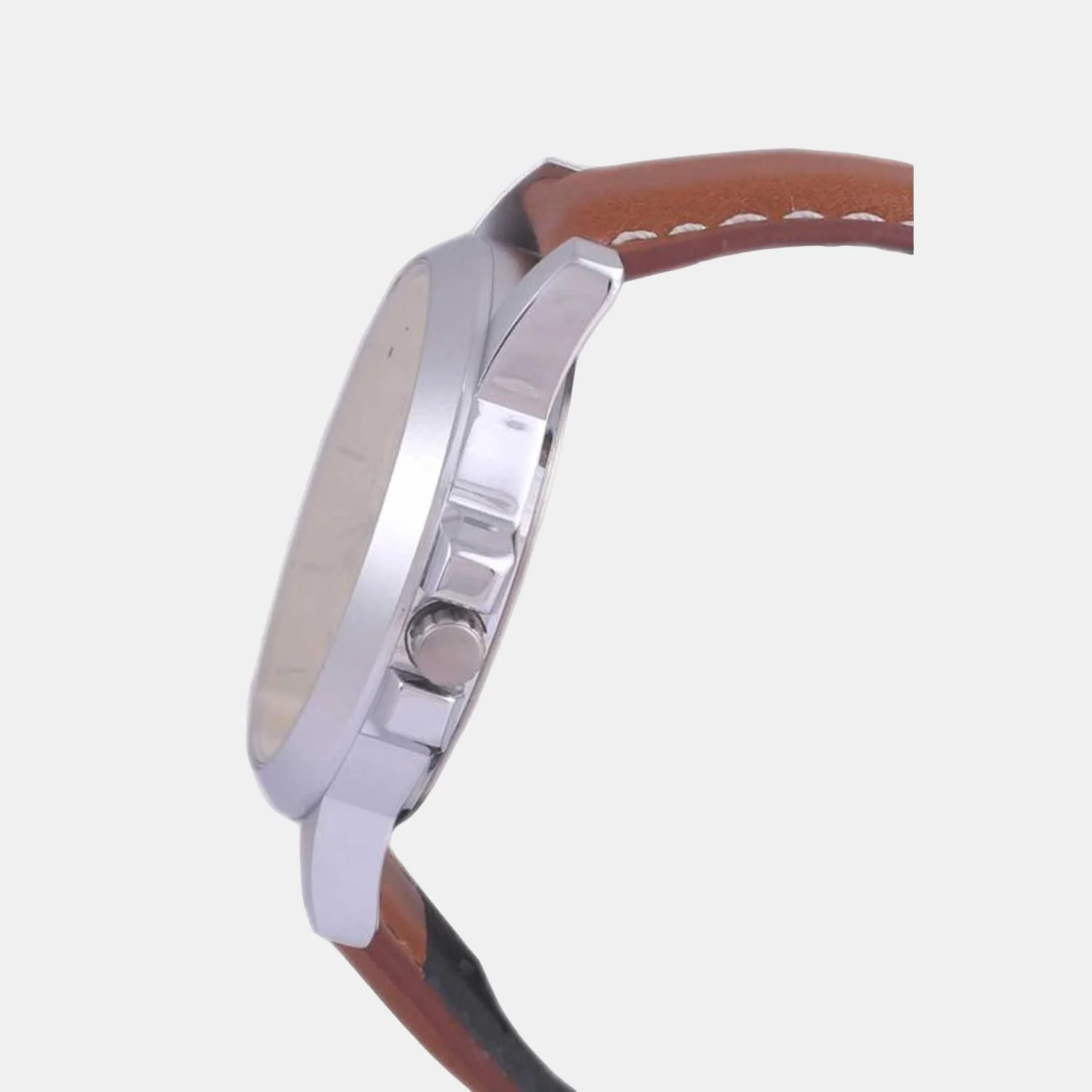 Men Quartz Rose Gold Dial Analog Leather Watch TW023HG17 - Image 3