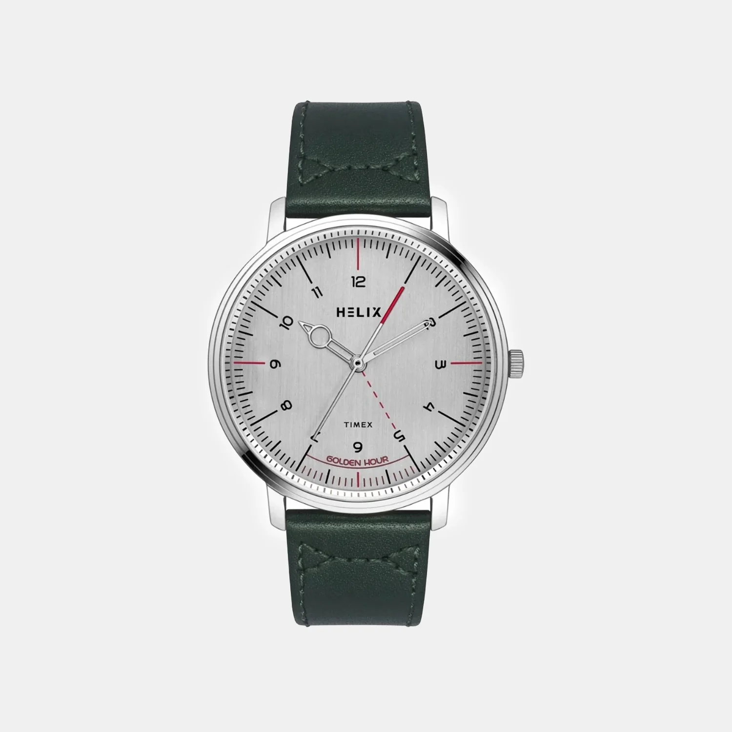 Men Quartz Silver Dial Analog Leather Watch TW056HG01