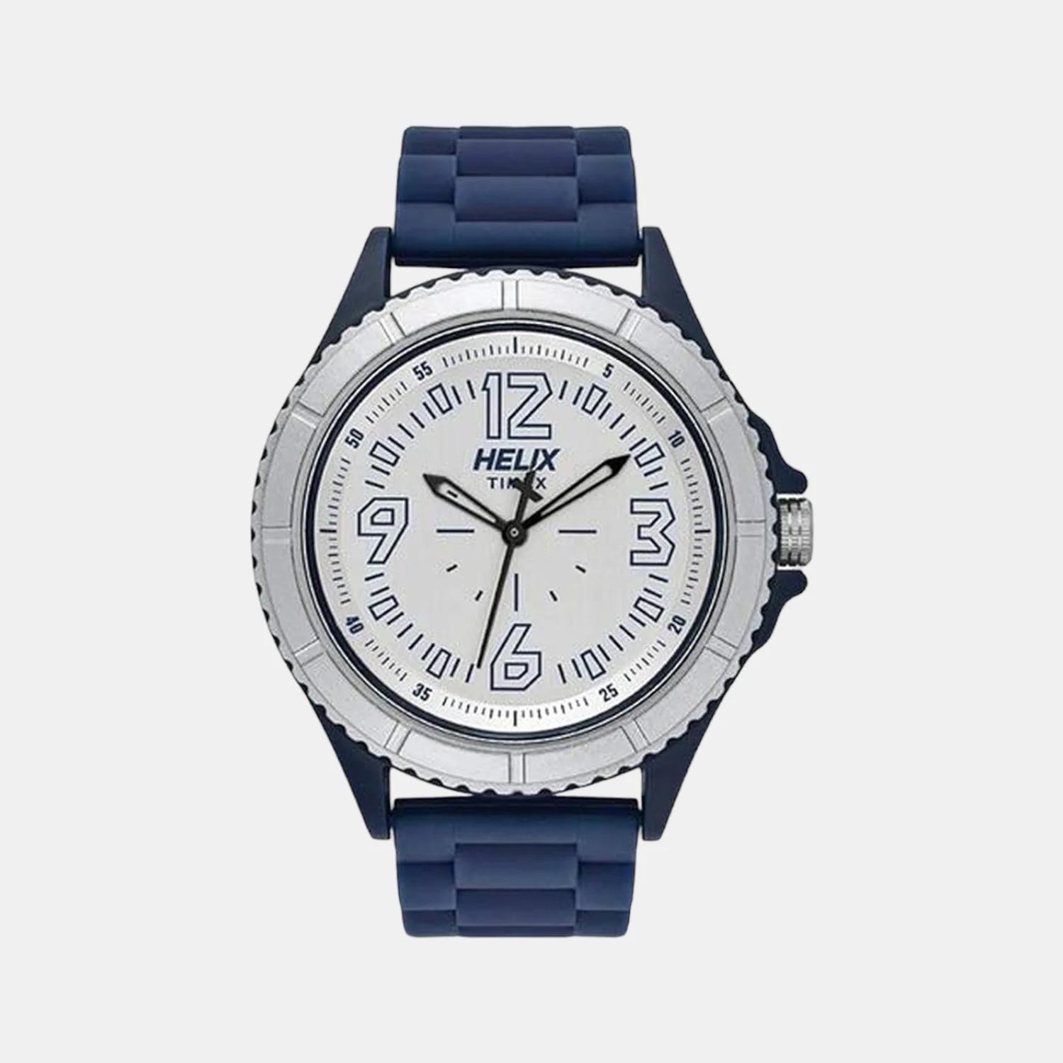 Men Quartz Silver Dial Analog Silicone Watch TW033HG08