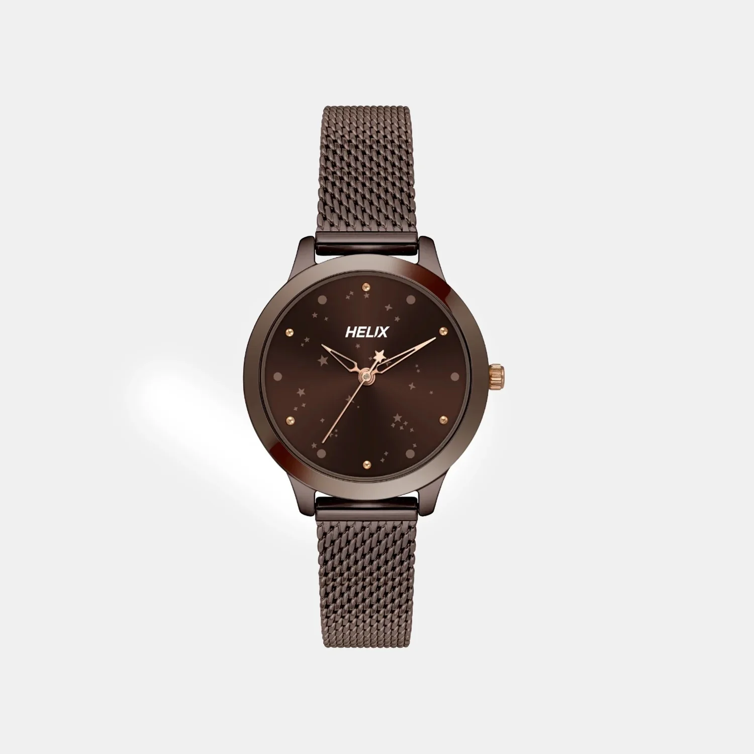 Women Quartz Brown Dial Analog Mesh Watch TW022HL37