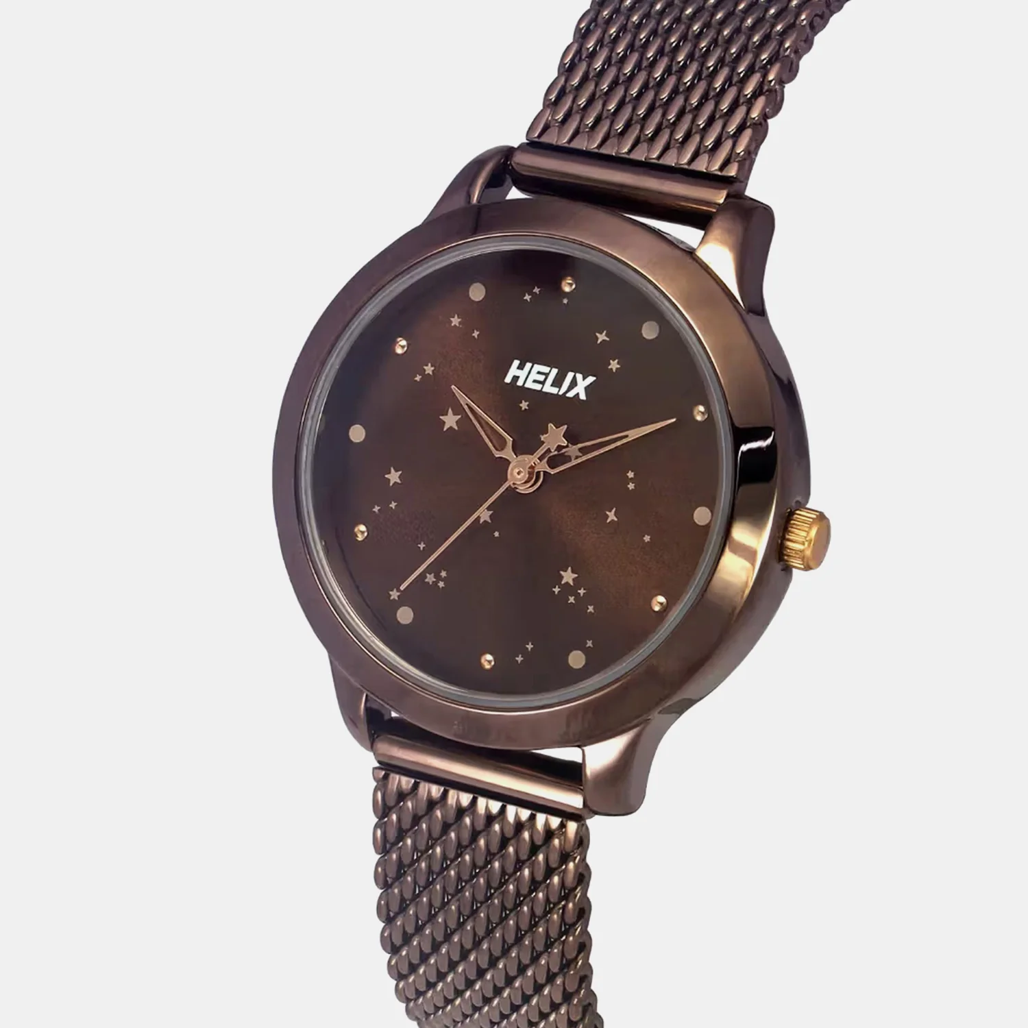 Women Quartz Brown Dial Analog Mesh Watch TW022HL37 - Image 2