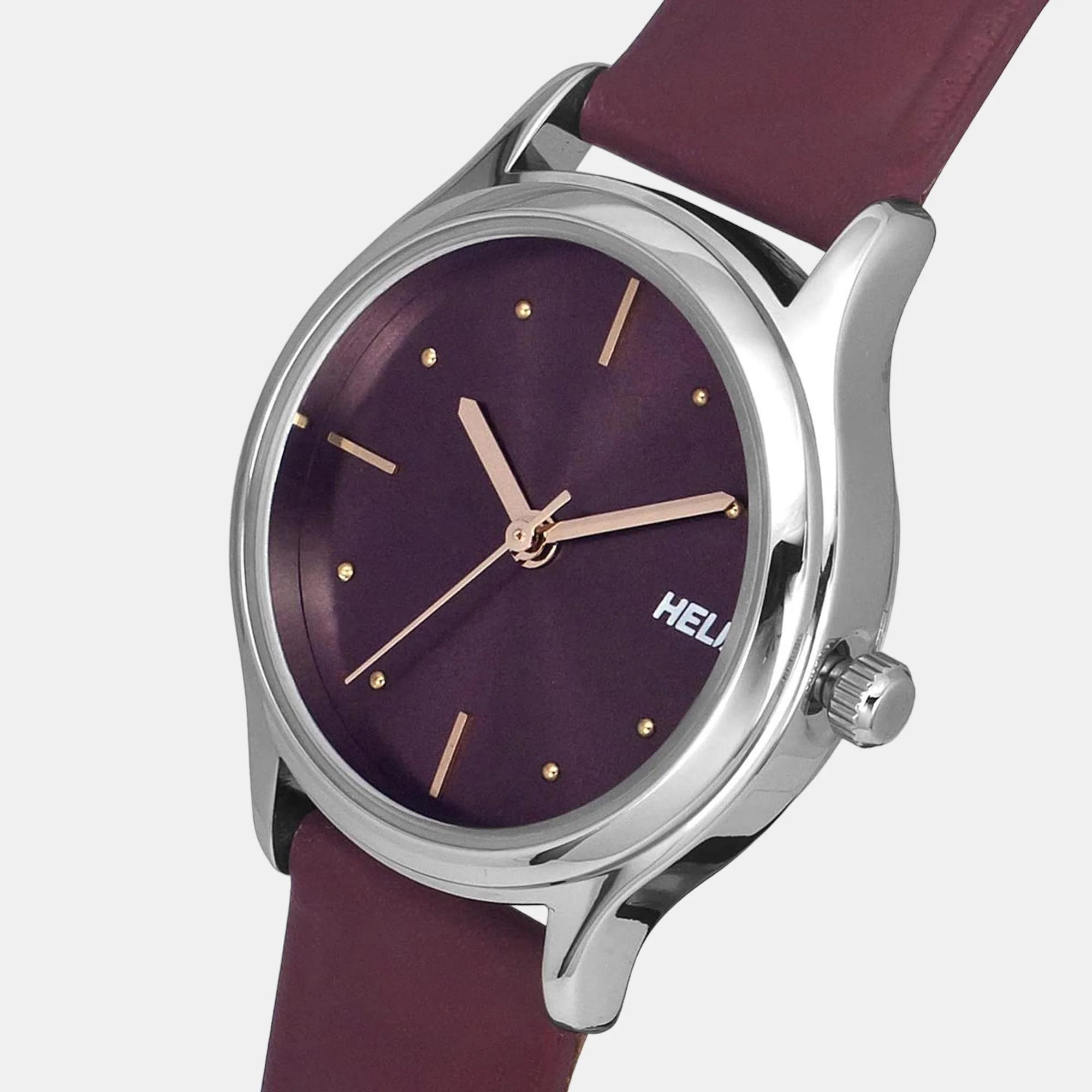 Women Quartz Burgundy Dial Analog Leather Watch TW051HL02 - Image 3