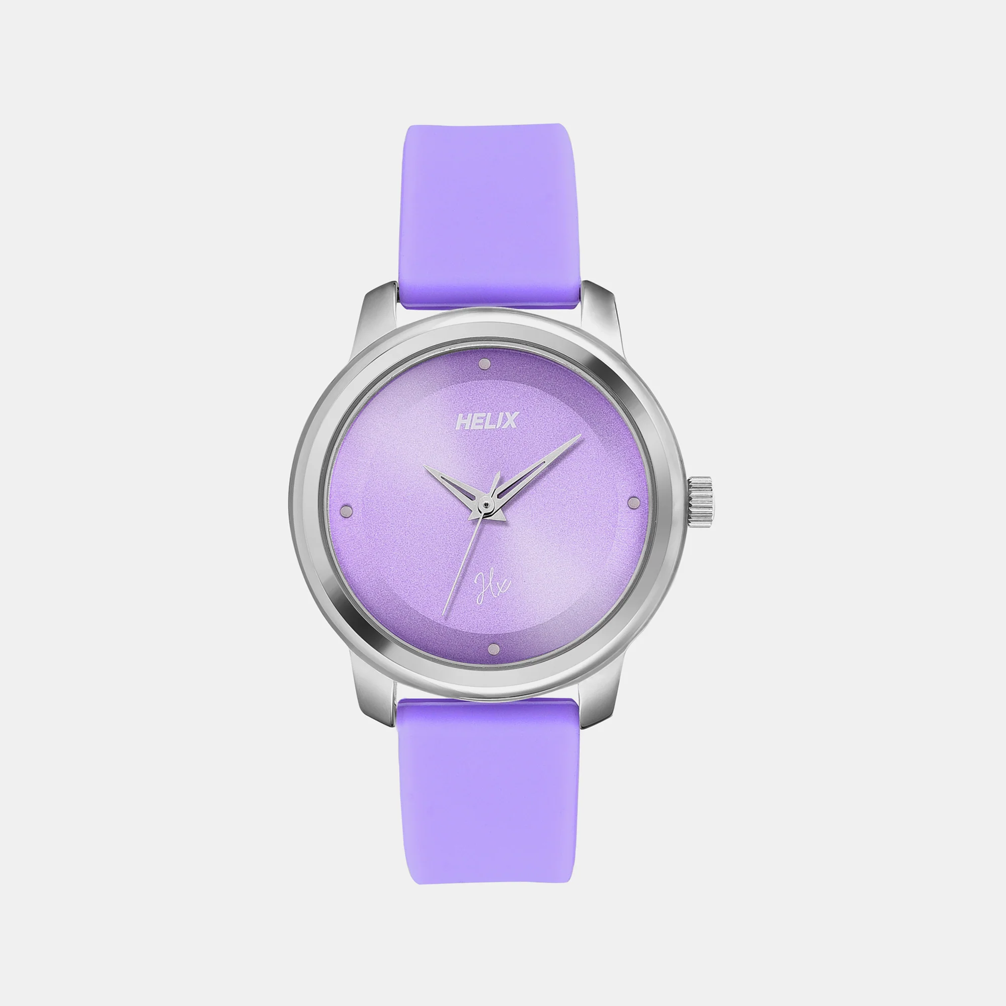 Women Quartz Purple Dial Analog Silicone Watch TW048HL15 - Image 2