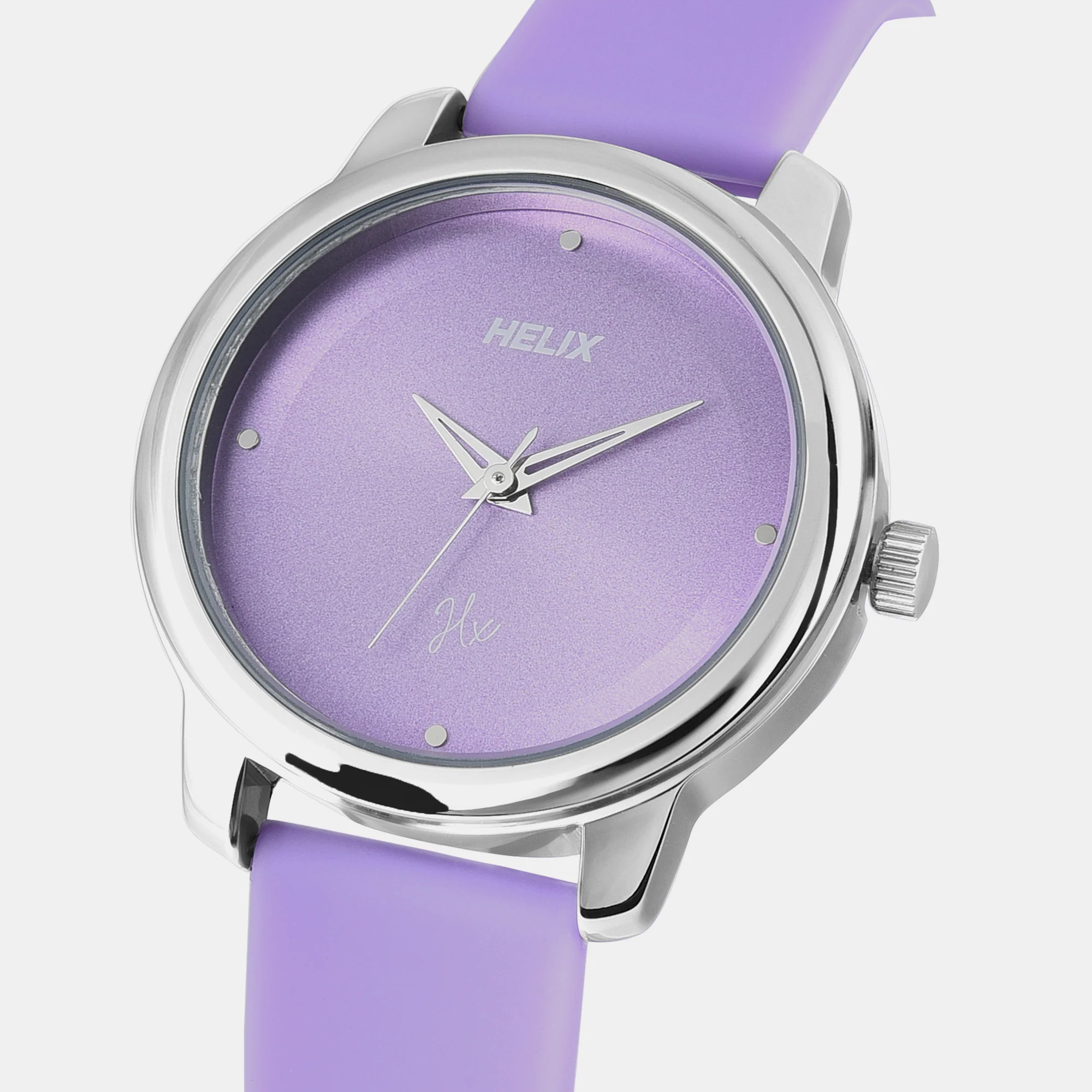 Women Quartz Purple Dial Analog Silicone Watch TW048HL15 - Image 5
