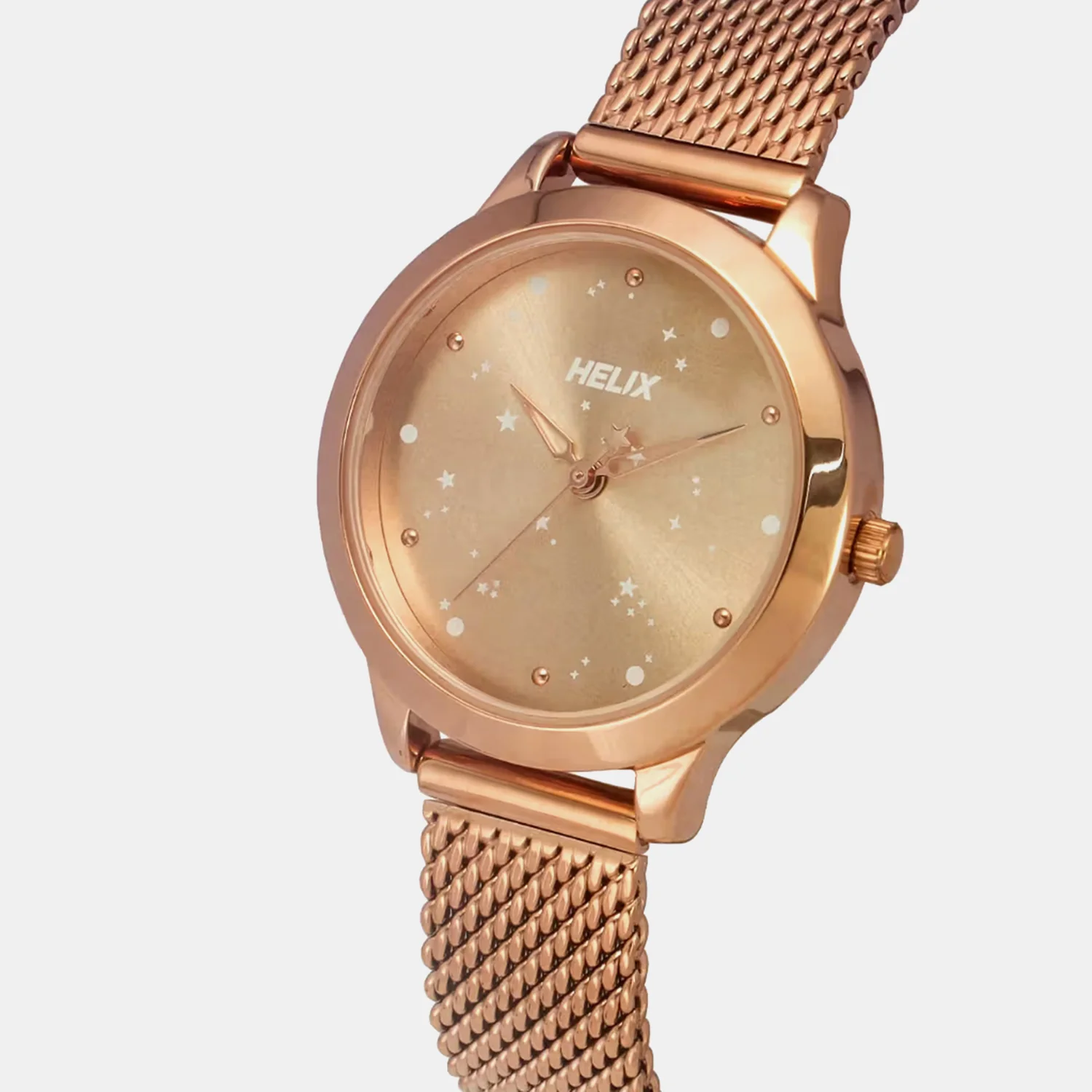 Women Quartz Pink Dial Analog Mesh Watch TW022HL35 - Image 2