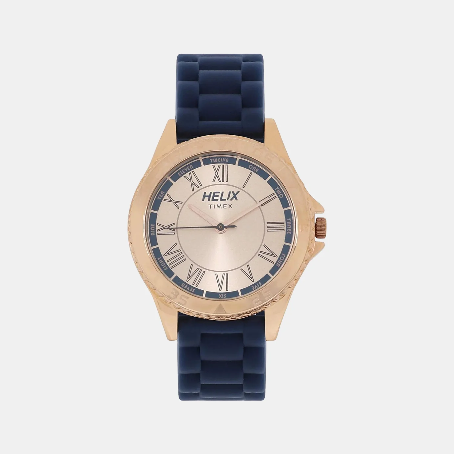 Women Quartz Rose Gold Dial Analog Rubber Watch TW035HL04