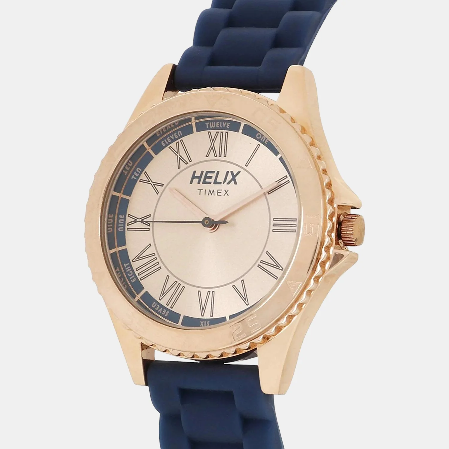 Women Quartz Rose Gold Dial Analog Rubber Watch TW035HL04 - Image 2