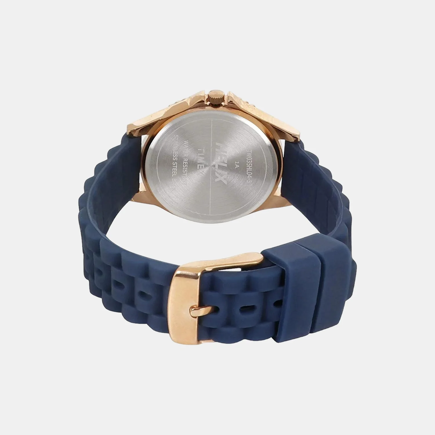 Women Quartz Rose Gold Dial Analog Rubber Watch TW035HL04 - Image 4