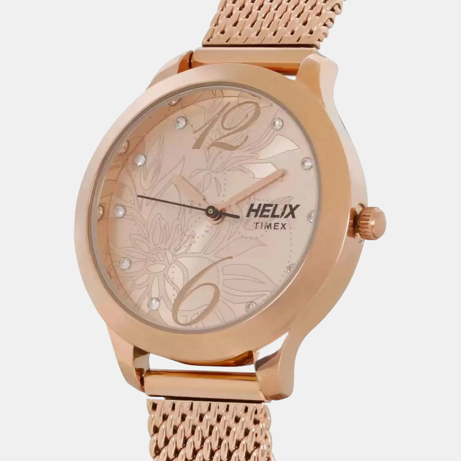 Women Quartz Pink Dial Analog Mesh Watch TW022HL17 - Image 3