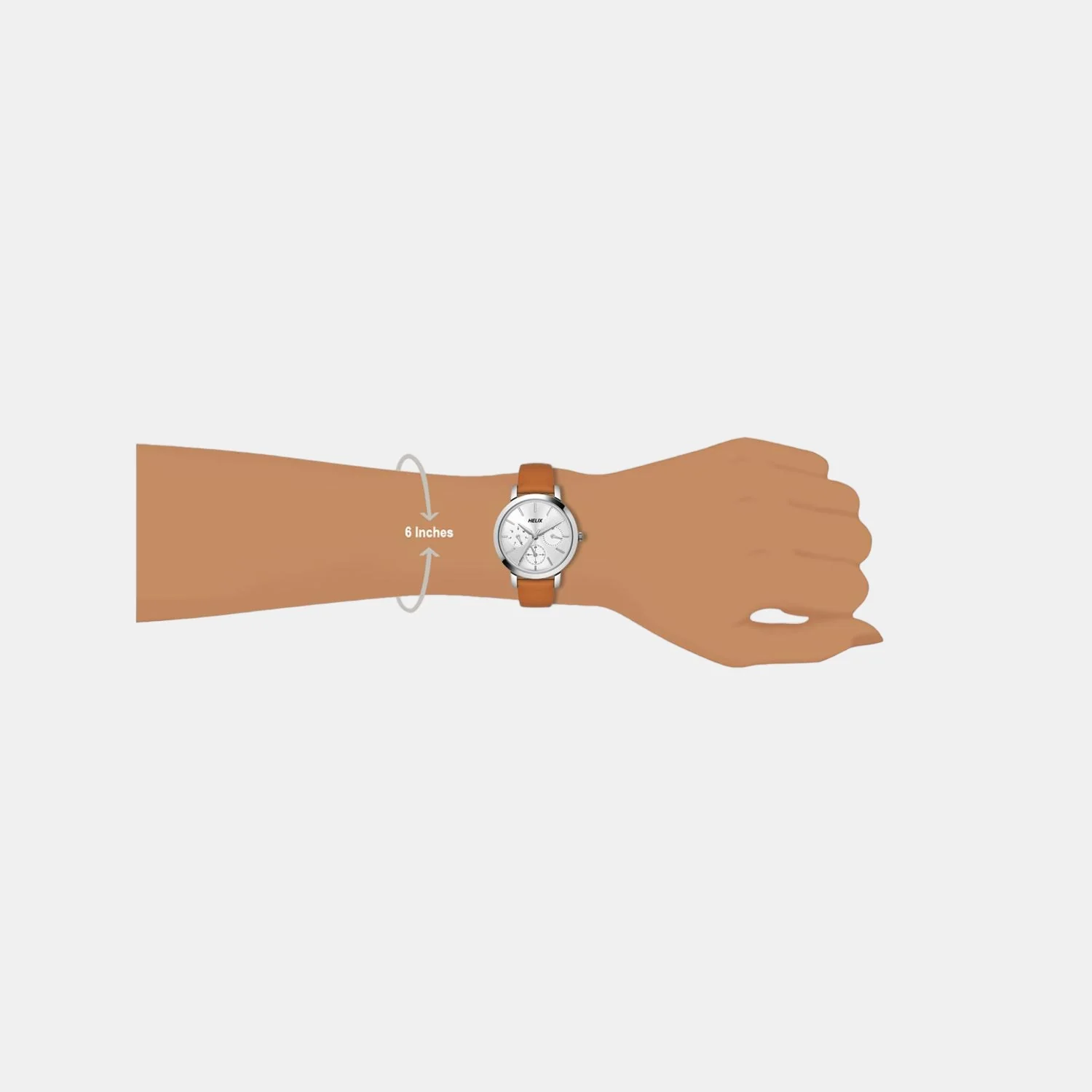 Women Quartz Silver Dial Chronograph Leather Watch TW024HL34 - Image 6