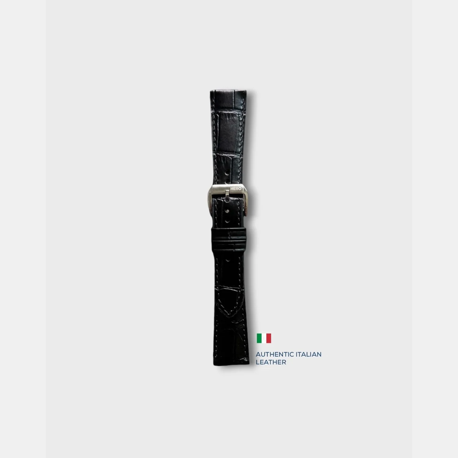 Men Croc Print Italian Leather Strap GRACE IN CROC99- TUXEDO 18 MM - Image 4