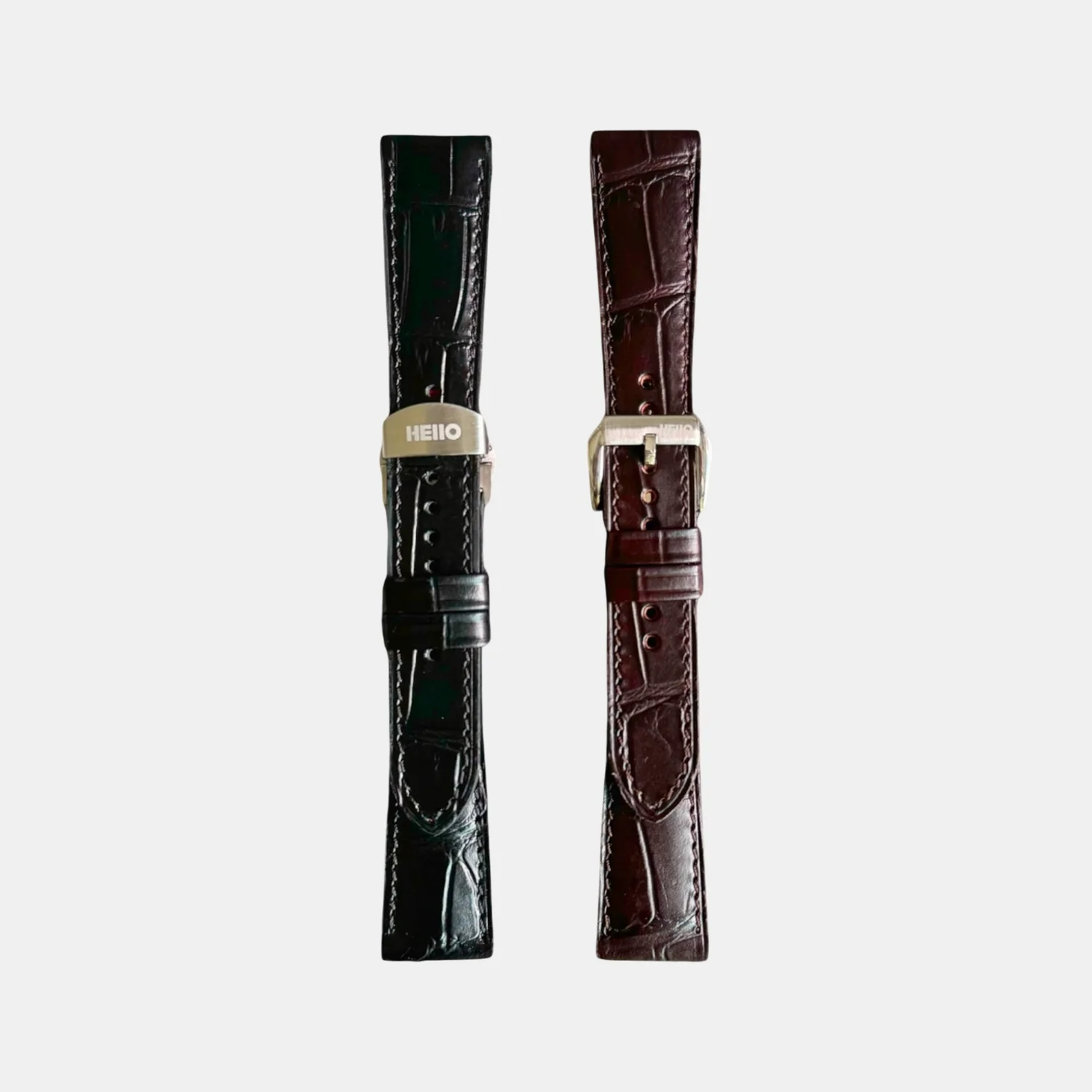 Men Croc Print Italian Leather Strap GRACE IN CROC99- TUXEDO 20 MM - Image 2