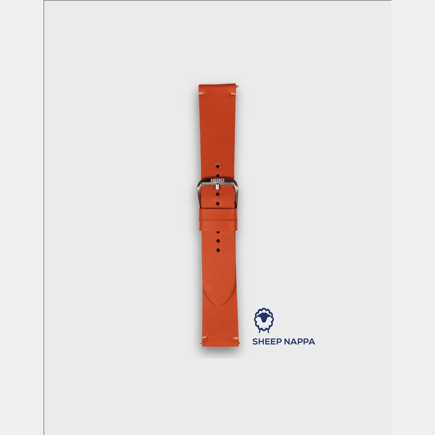 Men Sheep Nappa Leather Strap INTRO 2.0 DS-CARROT ORANGE 20 MM - Image 3