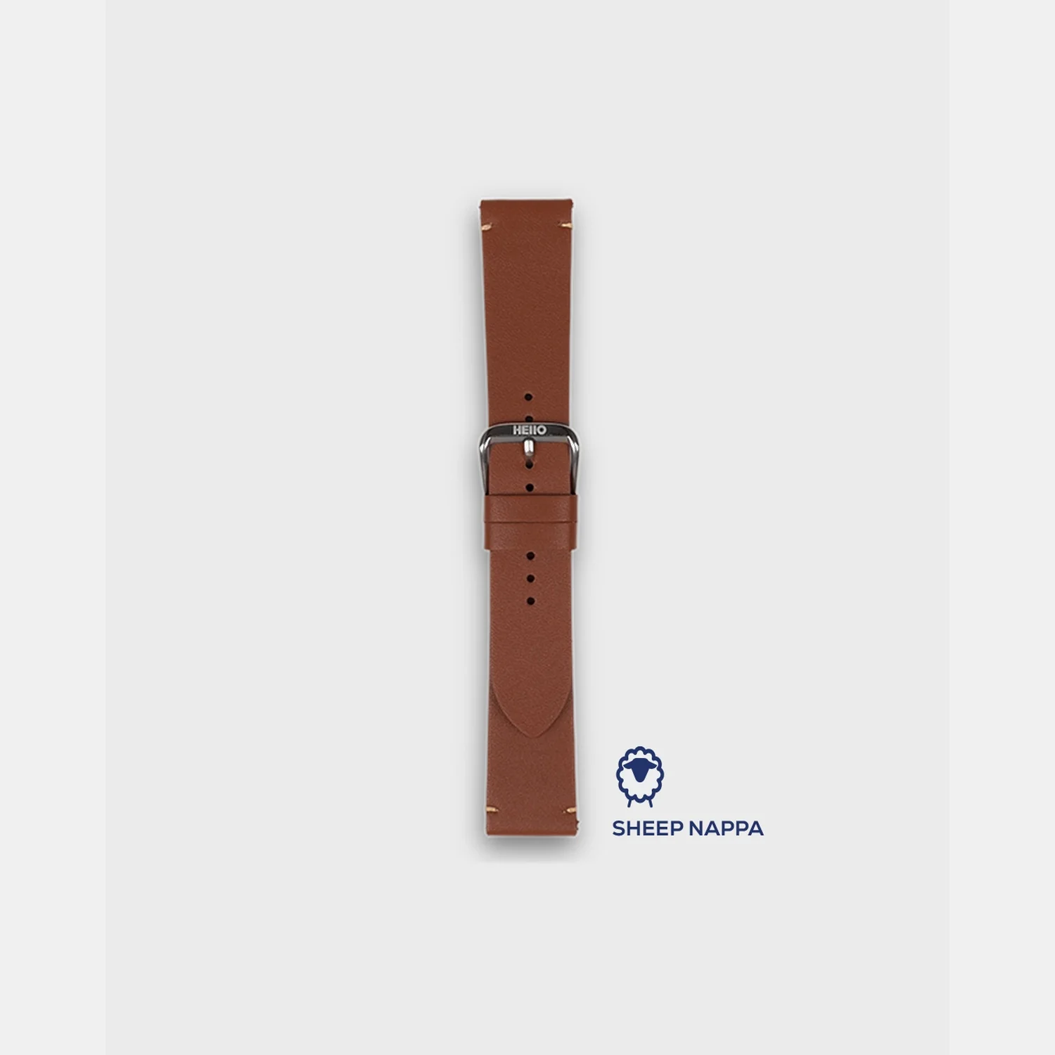 Men Sheep Nappa Leather Strap INTRO 2.0 DS- GINGERBREAD 20 MM - Image 4