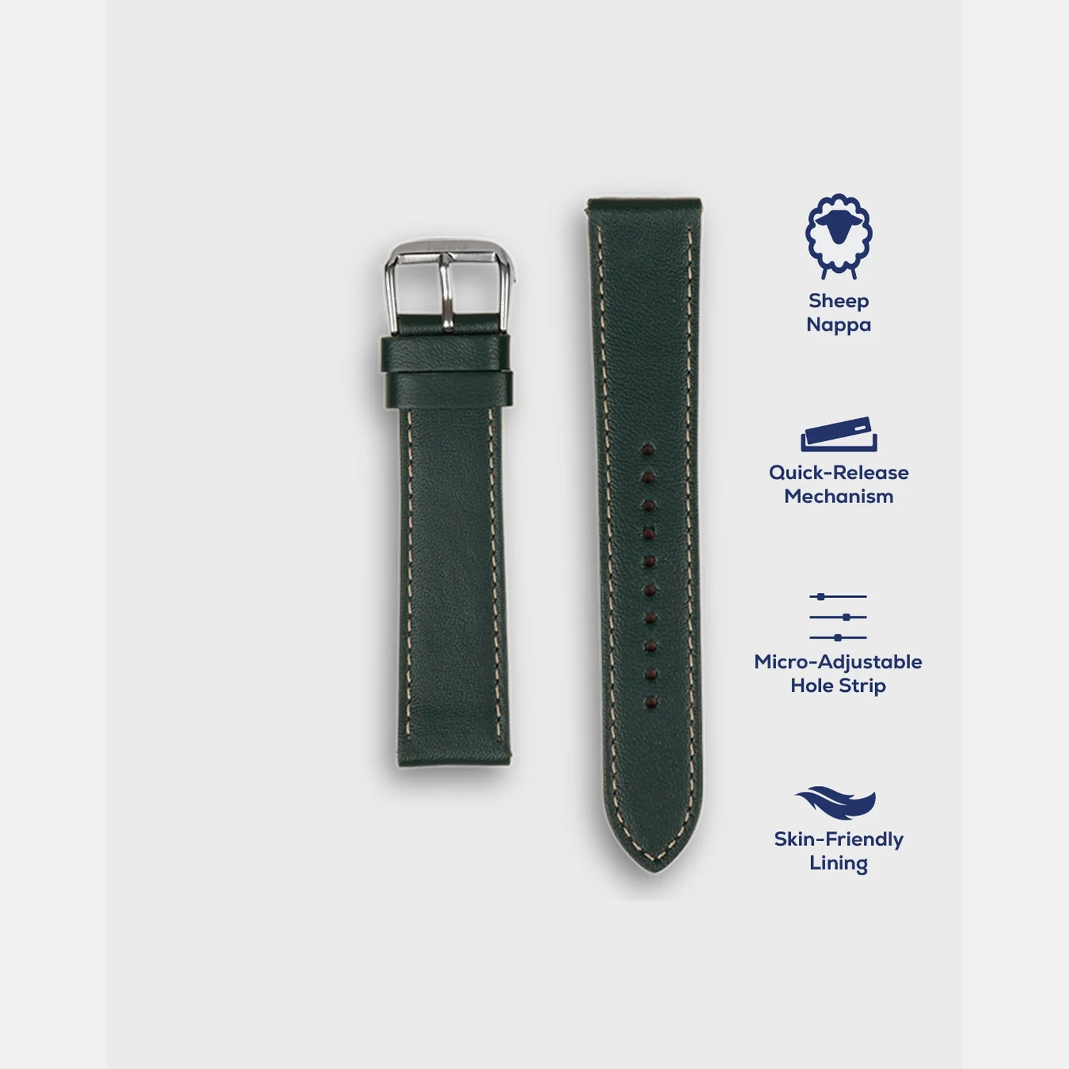 Men Dial Leather Watch INTRO 2.0 PS - DEEP FOREST 20 MM - Image 4