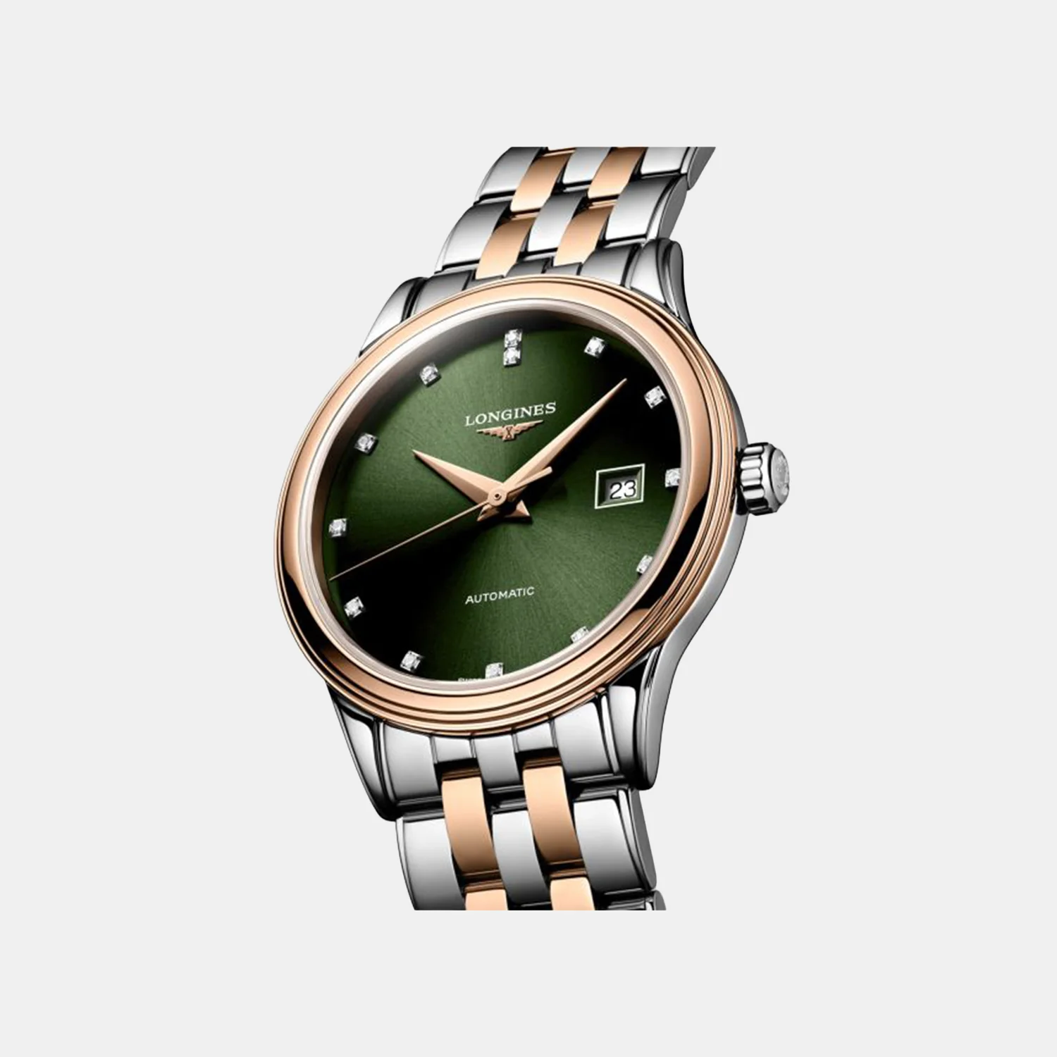 Flagship Classic Men Automatic Sunray Green Dial Analog Stainless Steel Watch L49843077 - Image 3