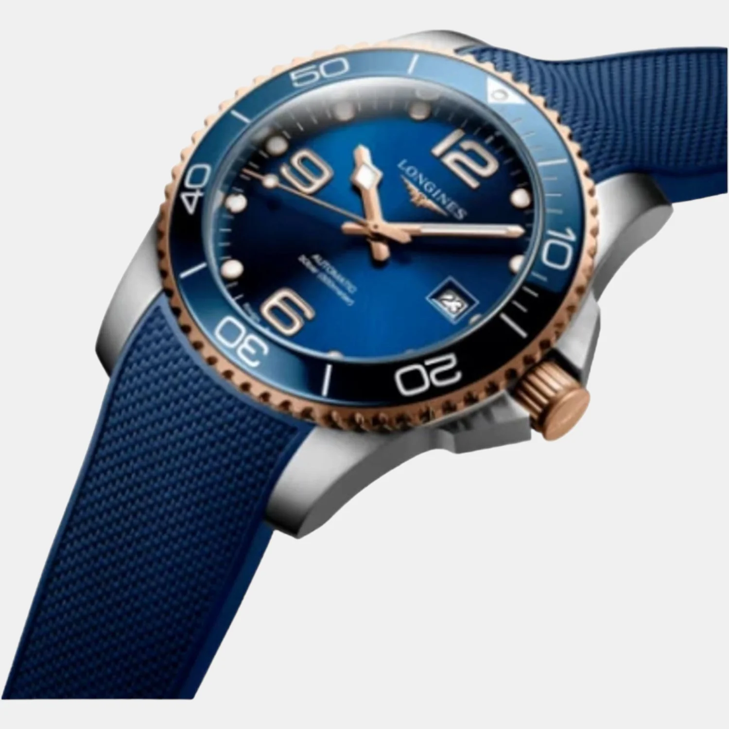 Hydroconquest Men Quartz Blue Dial Analog Silicone Watch L37813989 - Image 2