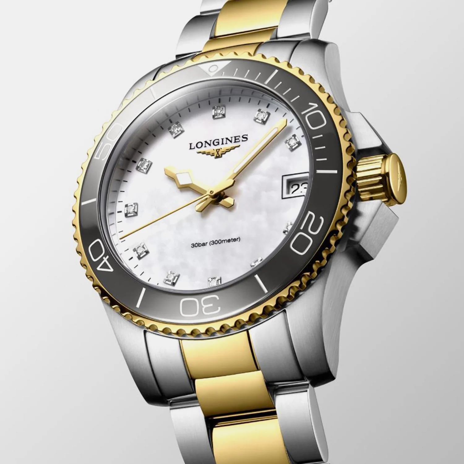 Hydroconquest Women Quartz Mother Of Pearl Dial Analog Stainless Steel Watch L33703876 - Image 5