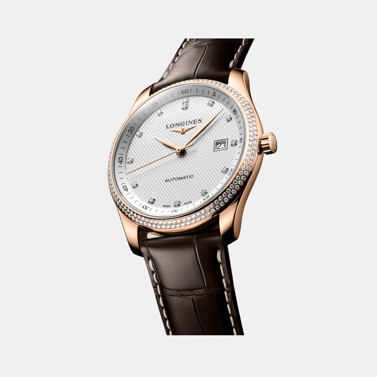 Master Collection Men Automatic Silver Dial Analog Leather Watch L27939773 - Image 2