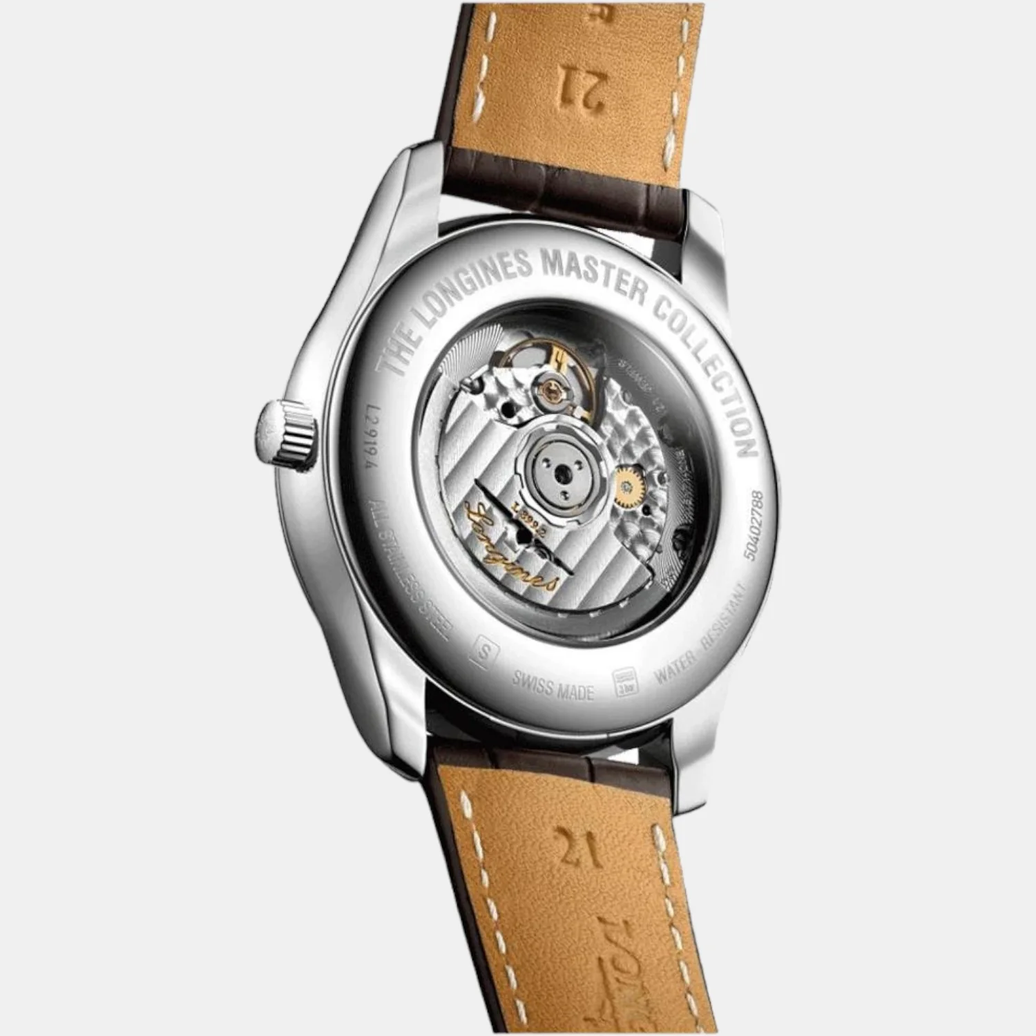 Master Collection Men Automatic Silver Dial Analog Leather Watch L29194783 - Image 3